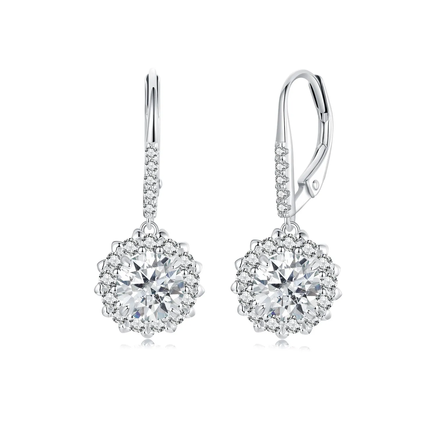 pandora style sparkling 1ct moissanite earrings two certificates mse046