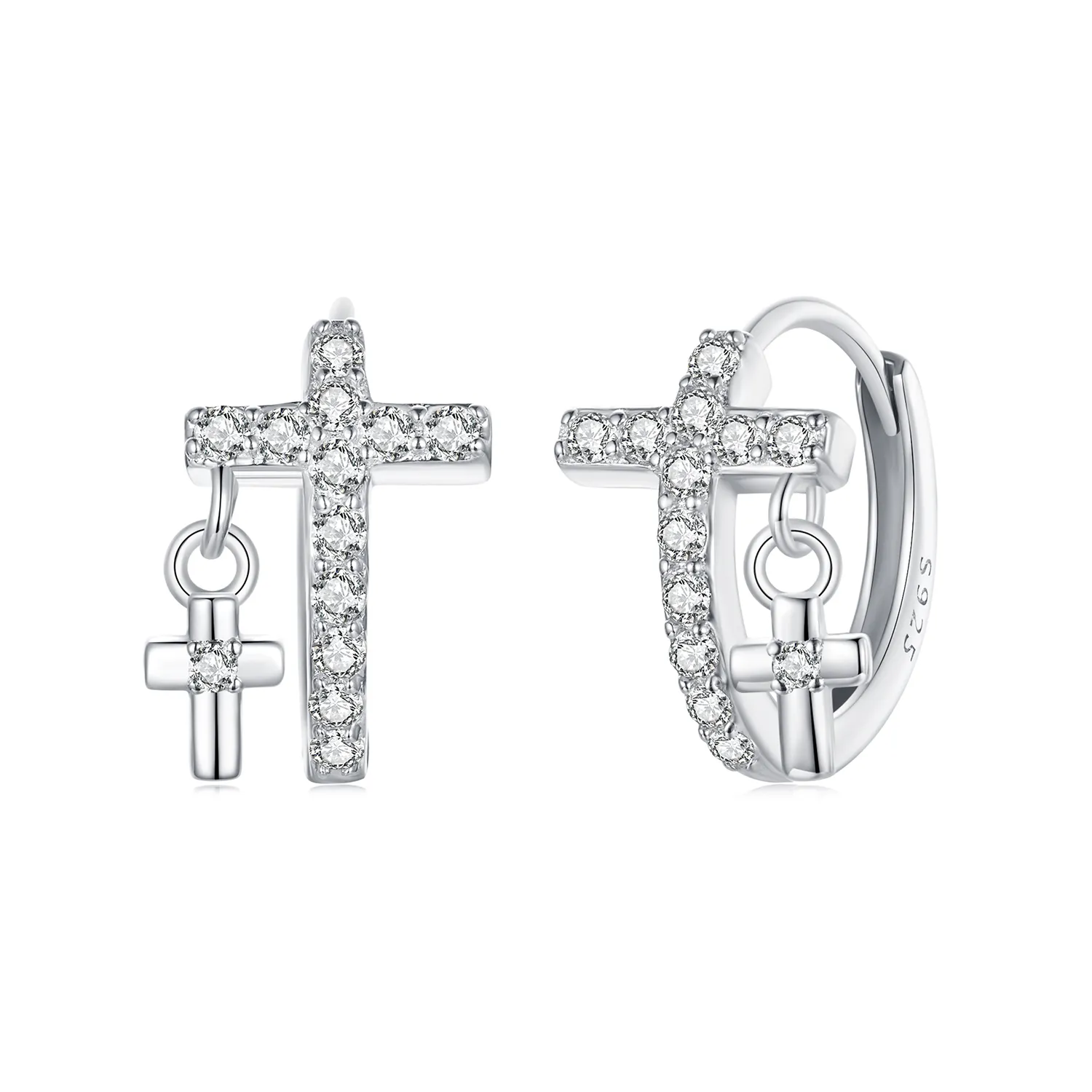 pandora style cross earrings bse1002