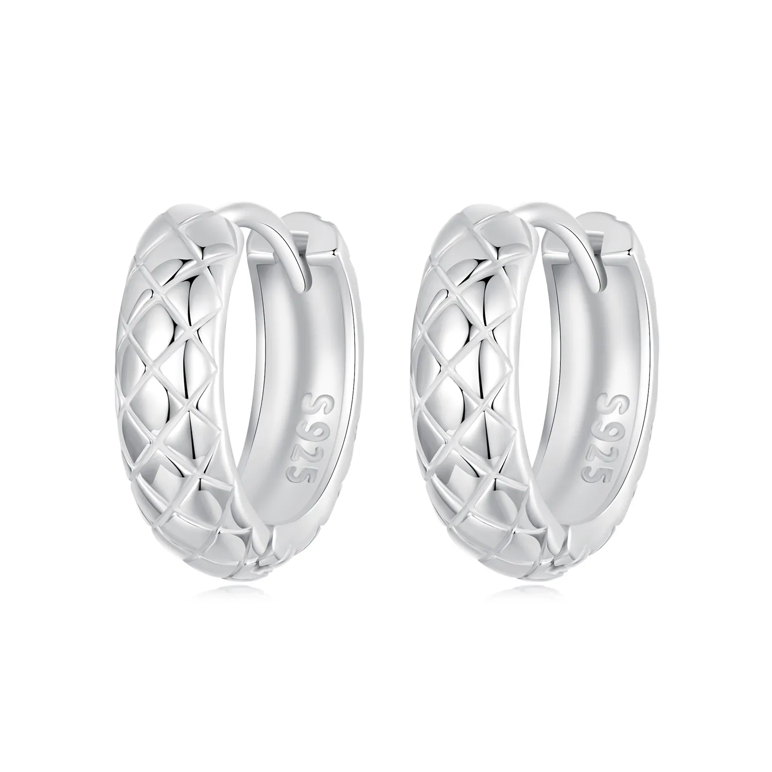 pandora style diamond pattern earrings bse983