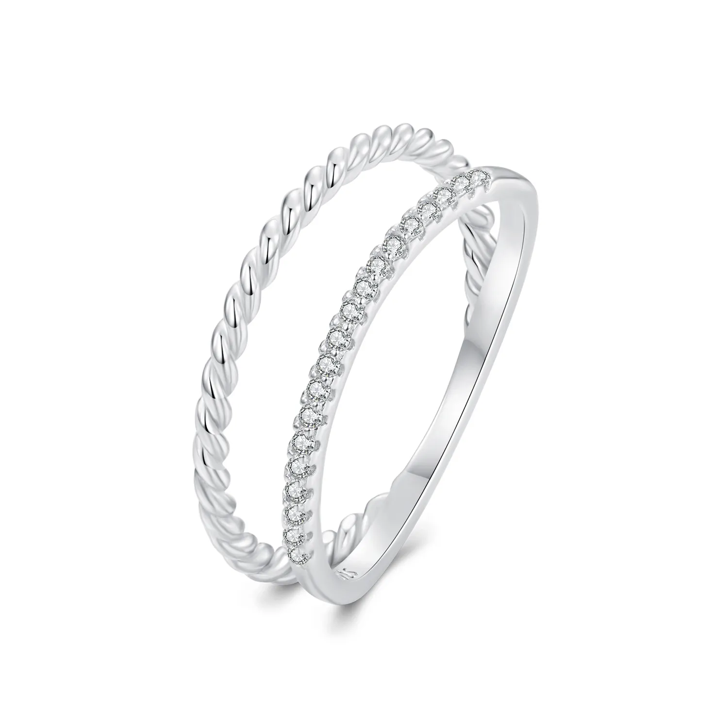 pandora style double layered sophisticated style ring bsr541