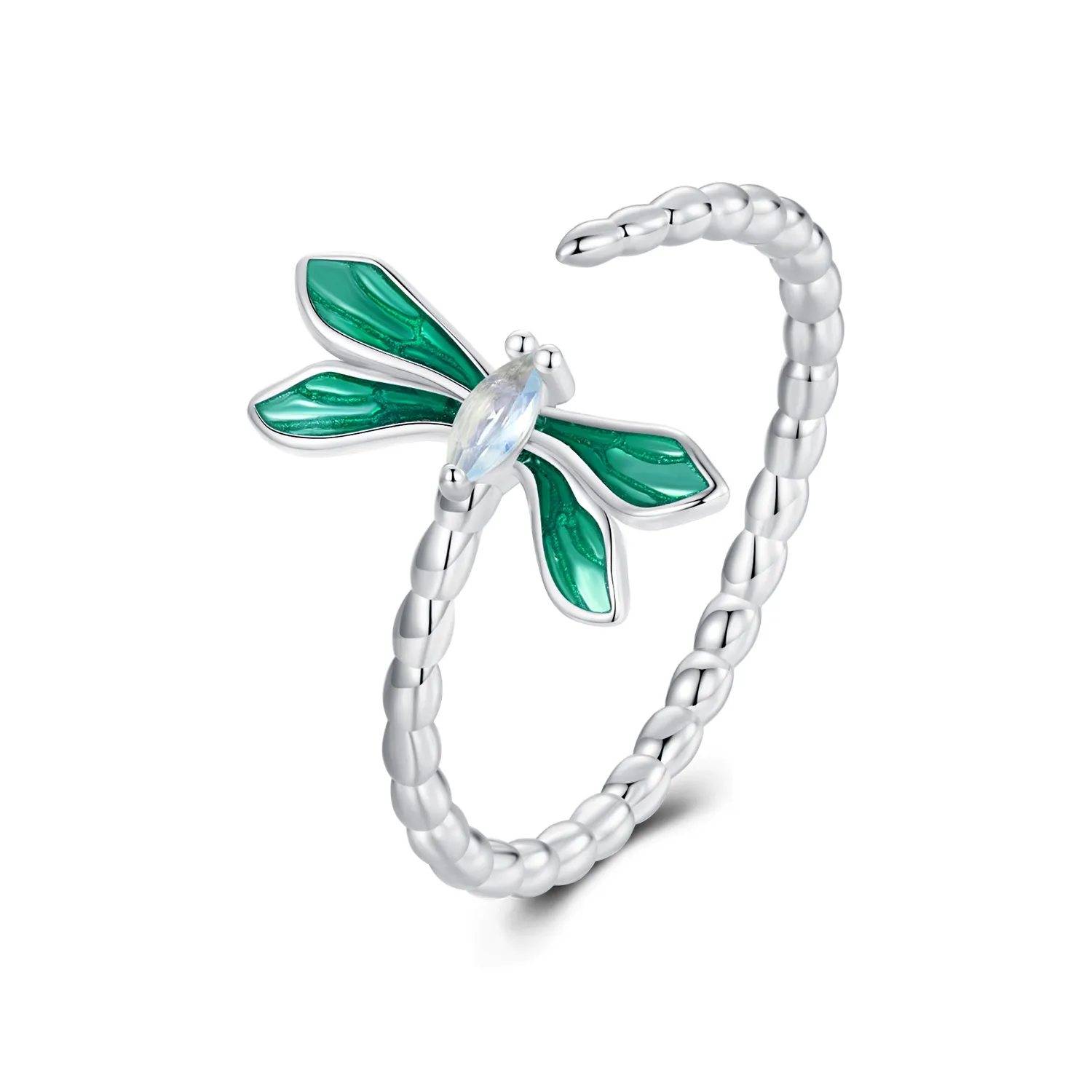 pandora style dragonfly open ring bsr537e