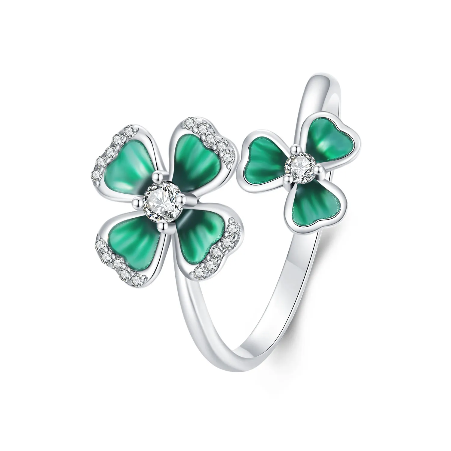 pandora style four leaf clover open ring bsr528e