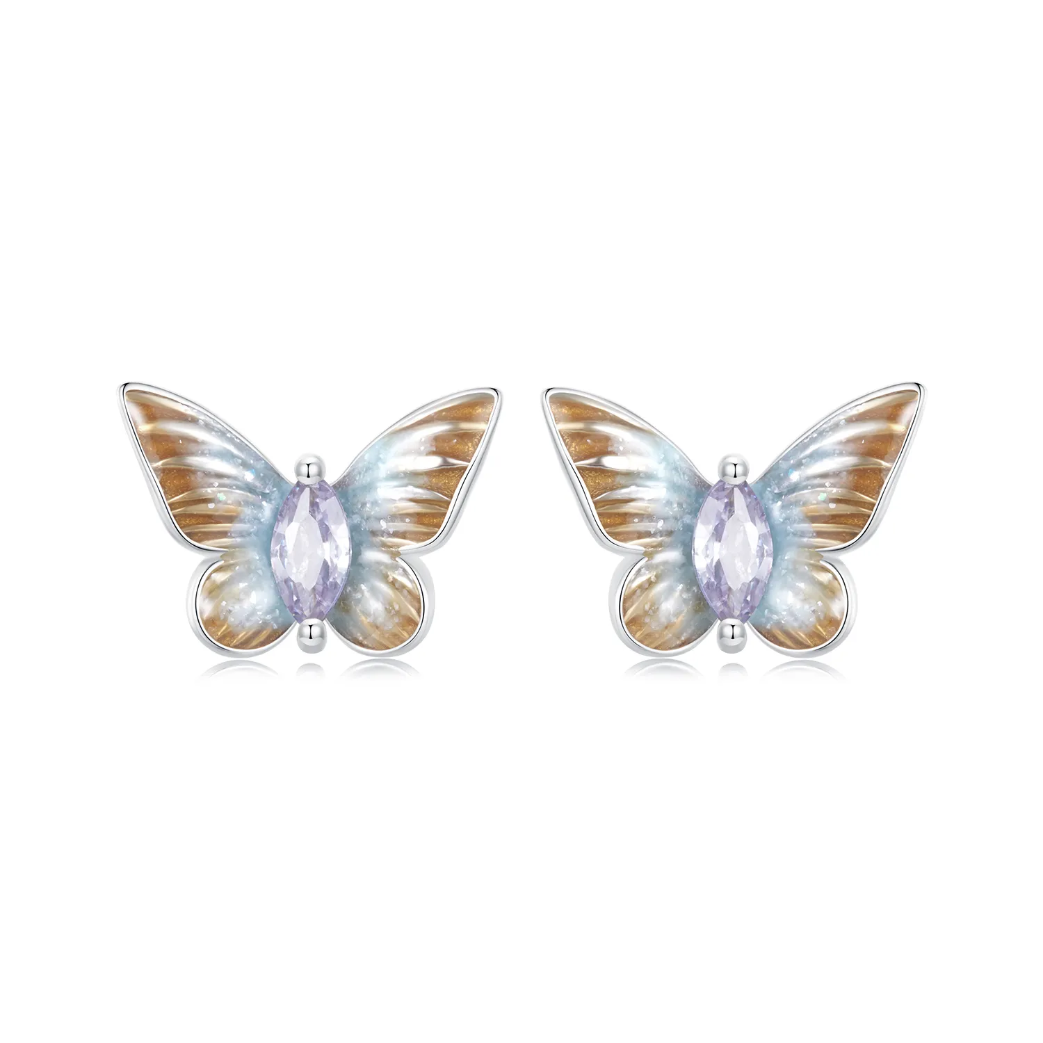 pandora style graceful butterfly stud earrings bse993