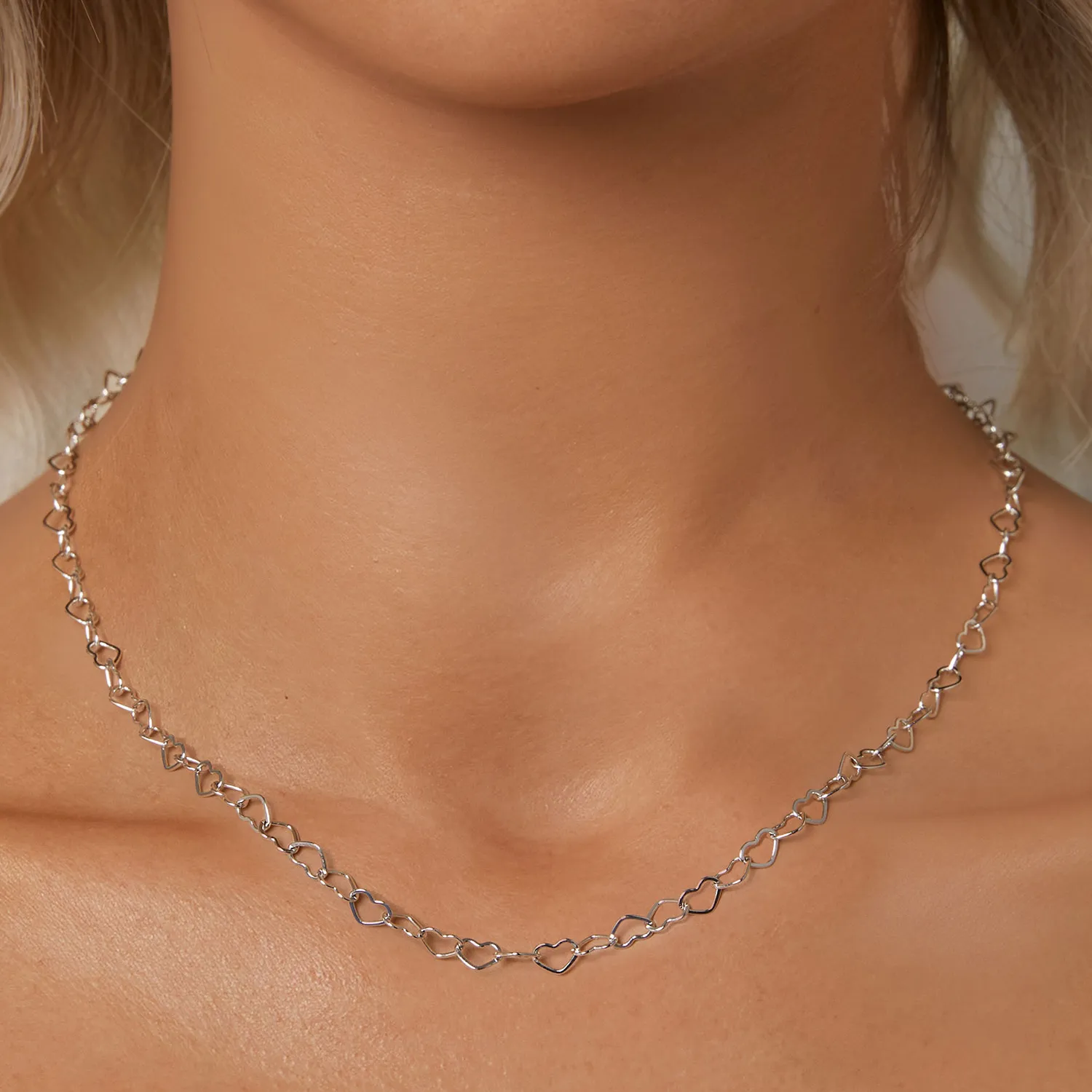 PANDORA Style Heart Chain Necklace - BSA005