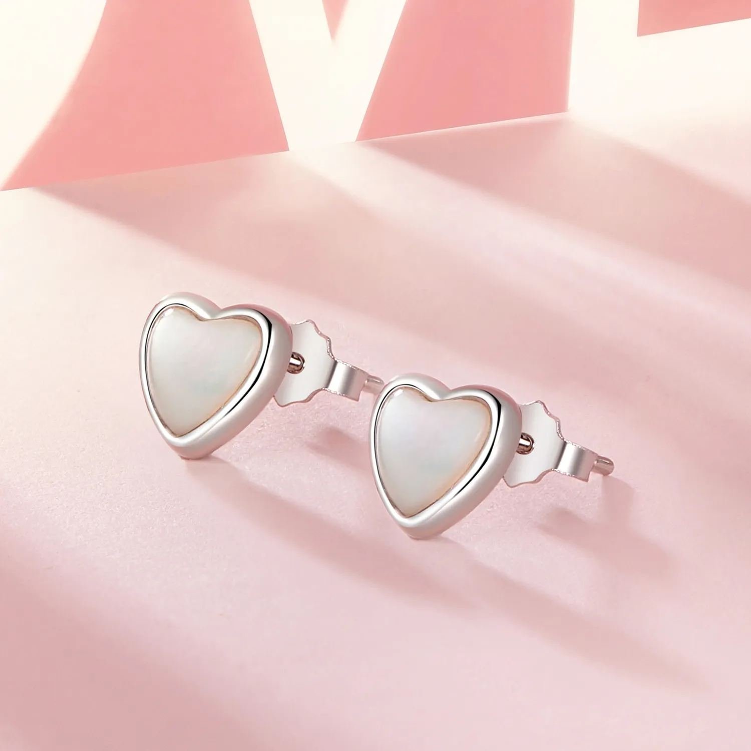 PANDORA Style Heart-Warming White Earrings - BSE969