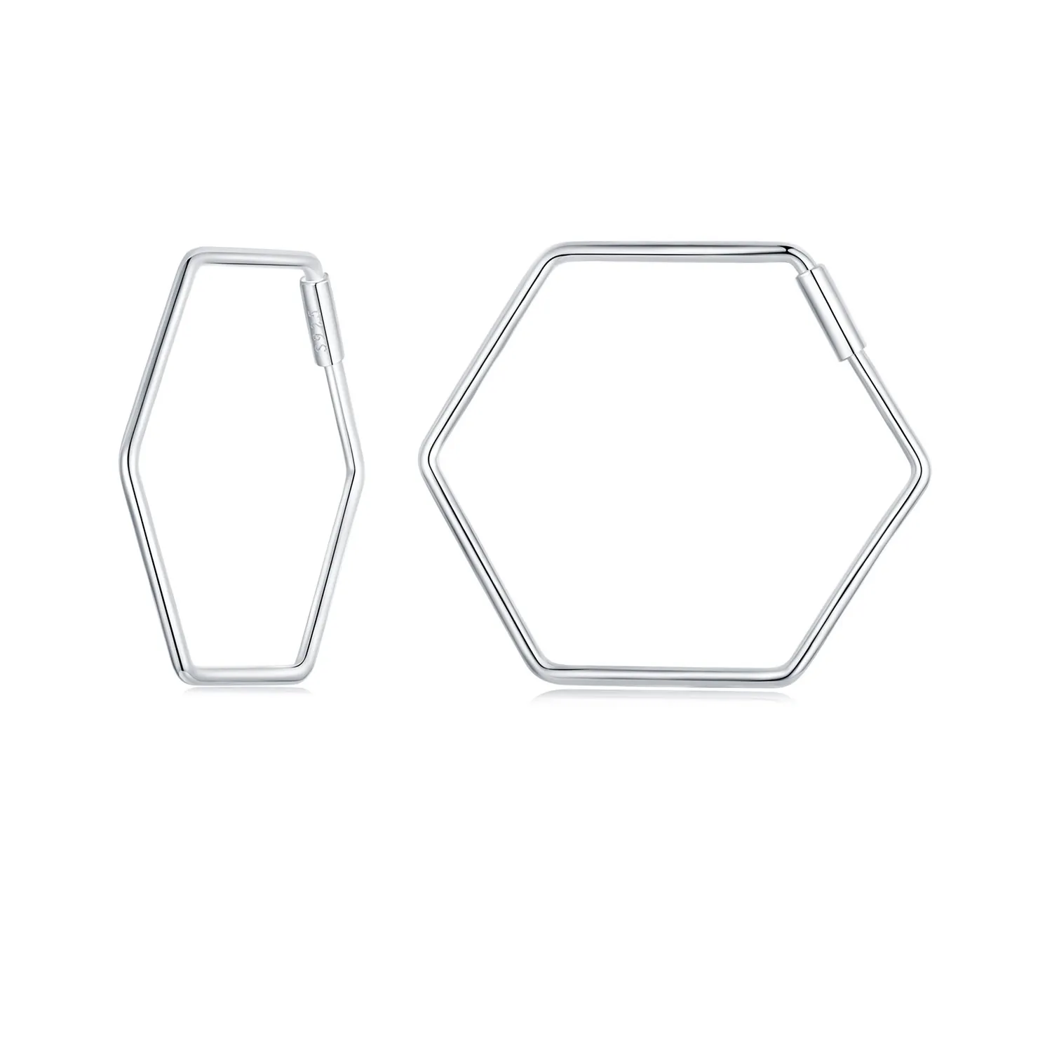 pandora style hexagon simple earrings sce1710