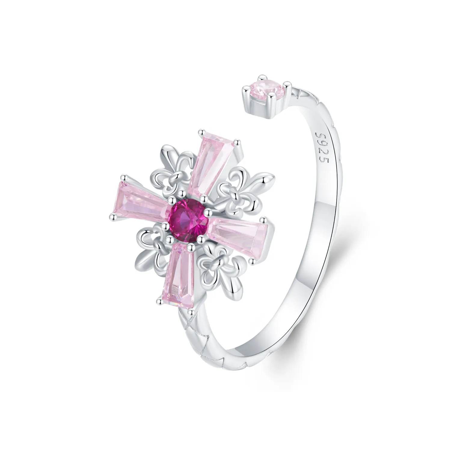 pandora style iris cross open ring bsr526e