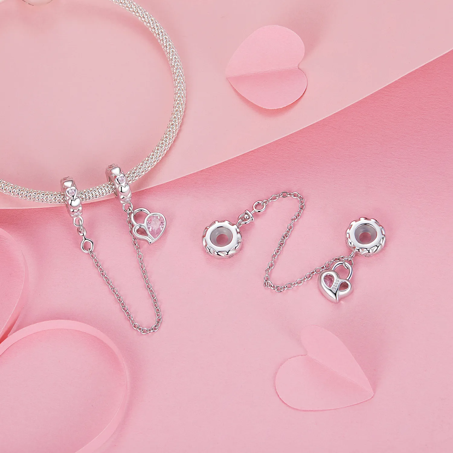 PANDORA Style Lover Heart Lock Safety Chain - BSC975