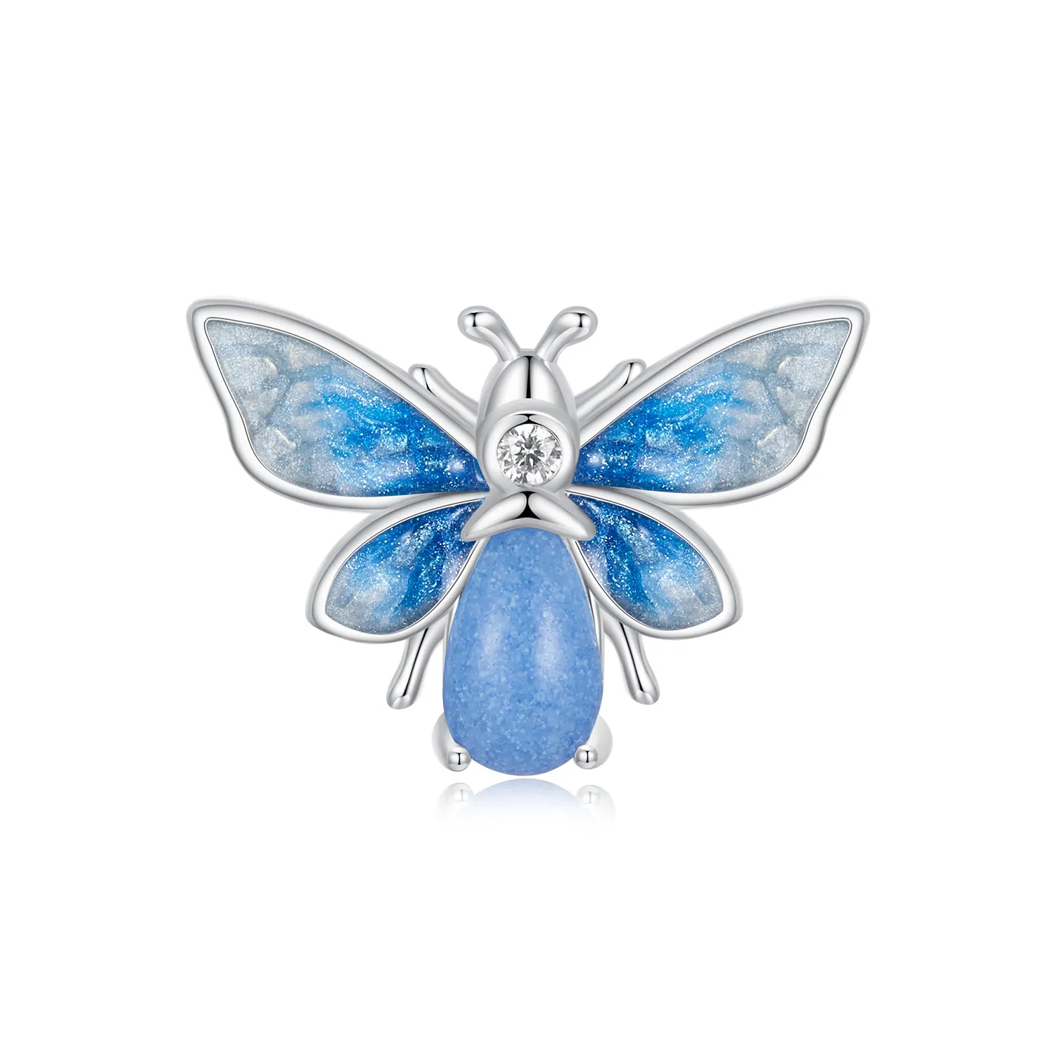 pandora style luminous blue bee charm scc2734