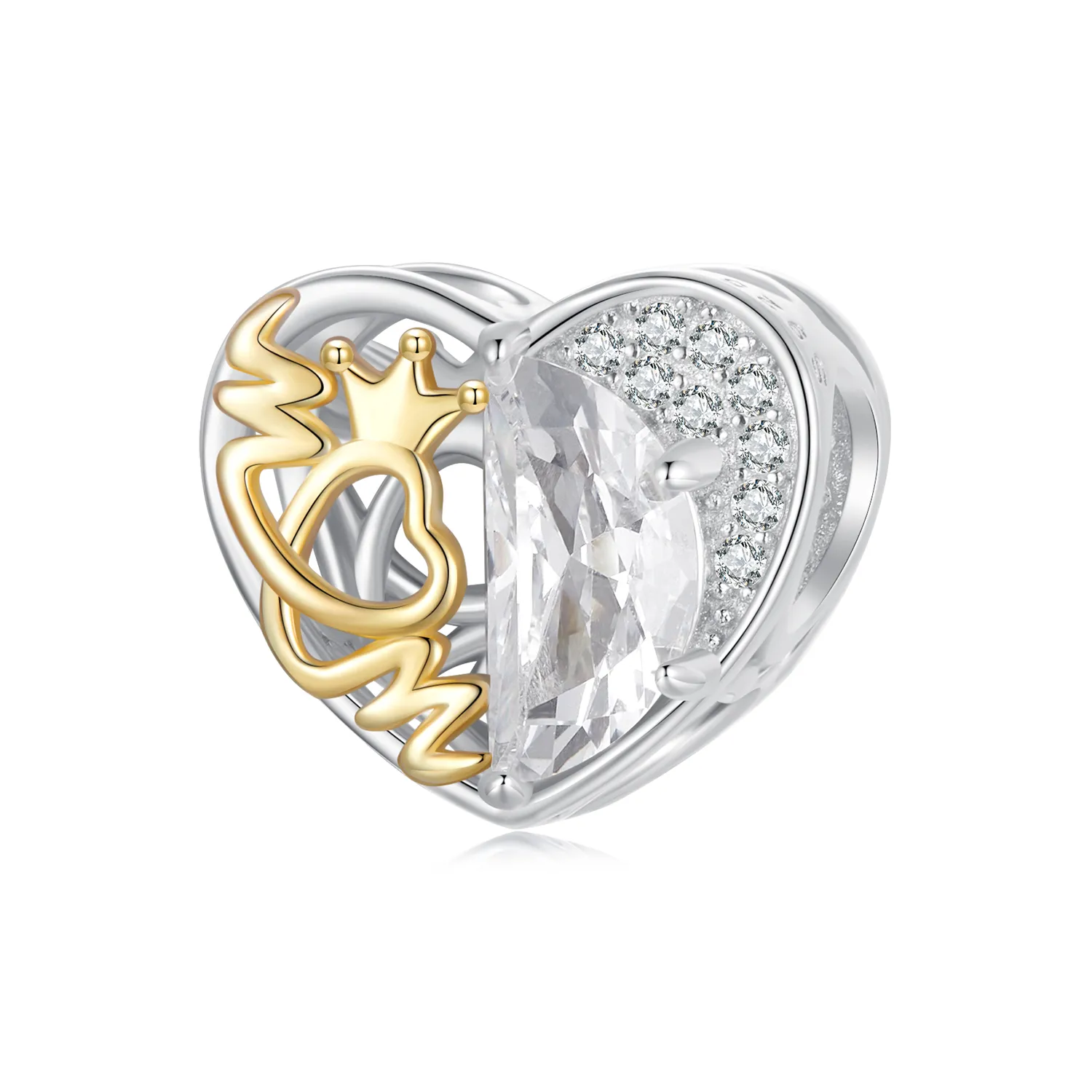 PANDORA Style Mom's Heart Beads - BSC1002