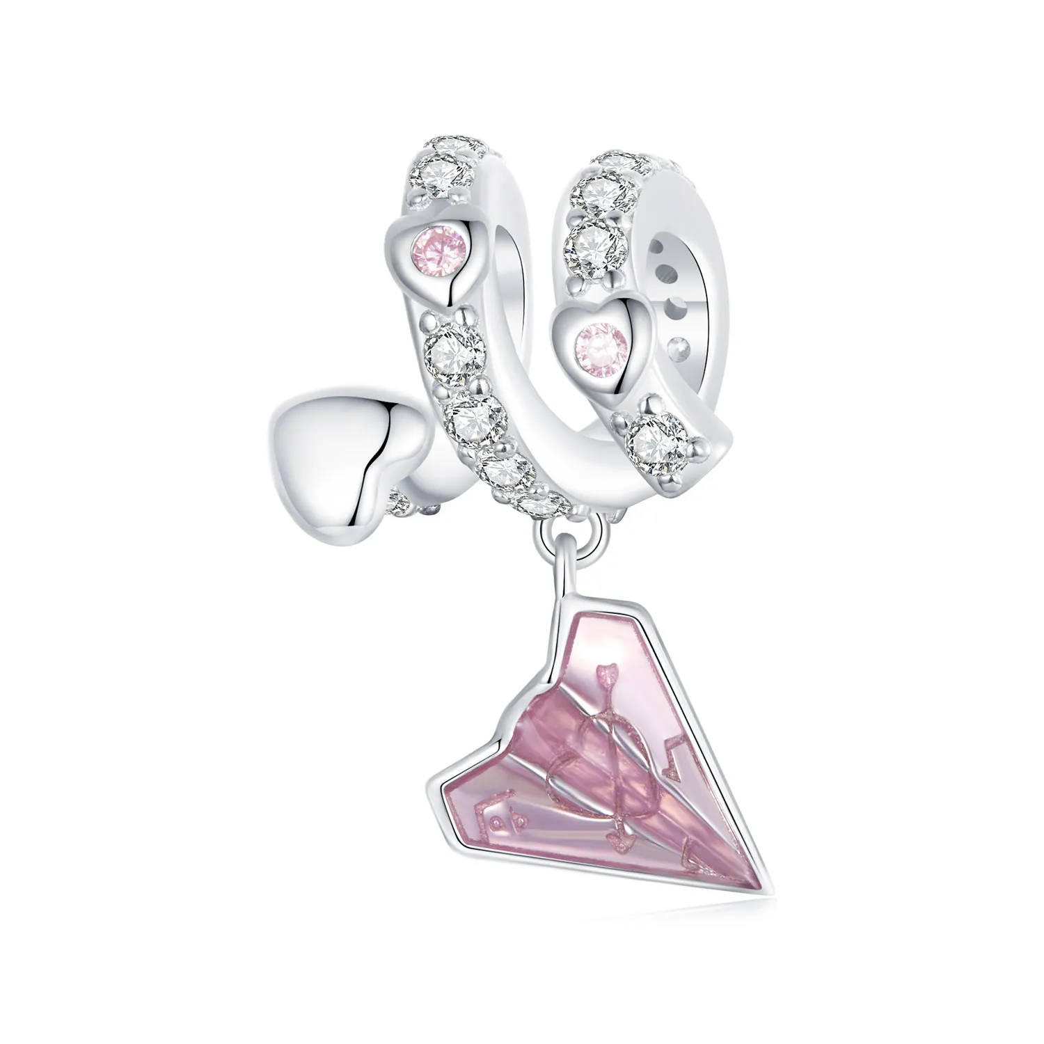 PANDORA Style Paper Plane Love Letter Beads - BSC974