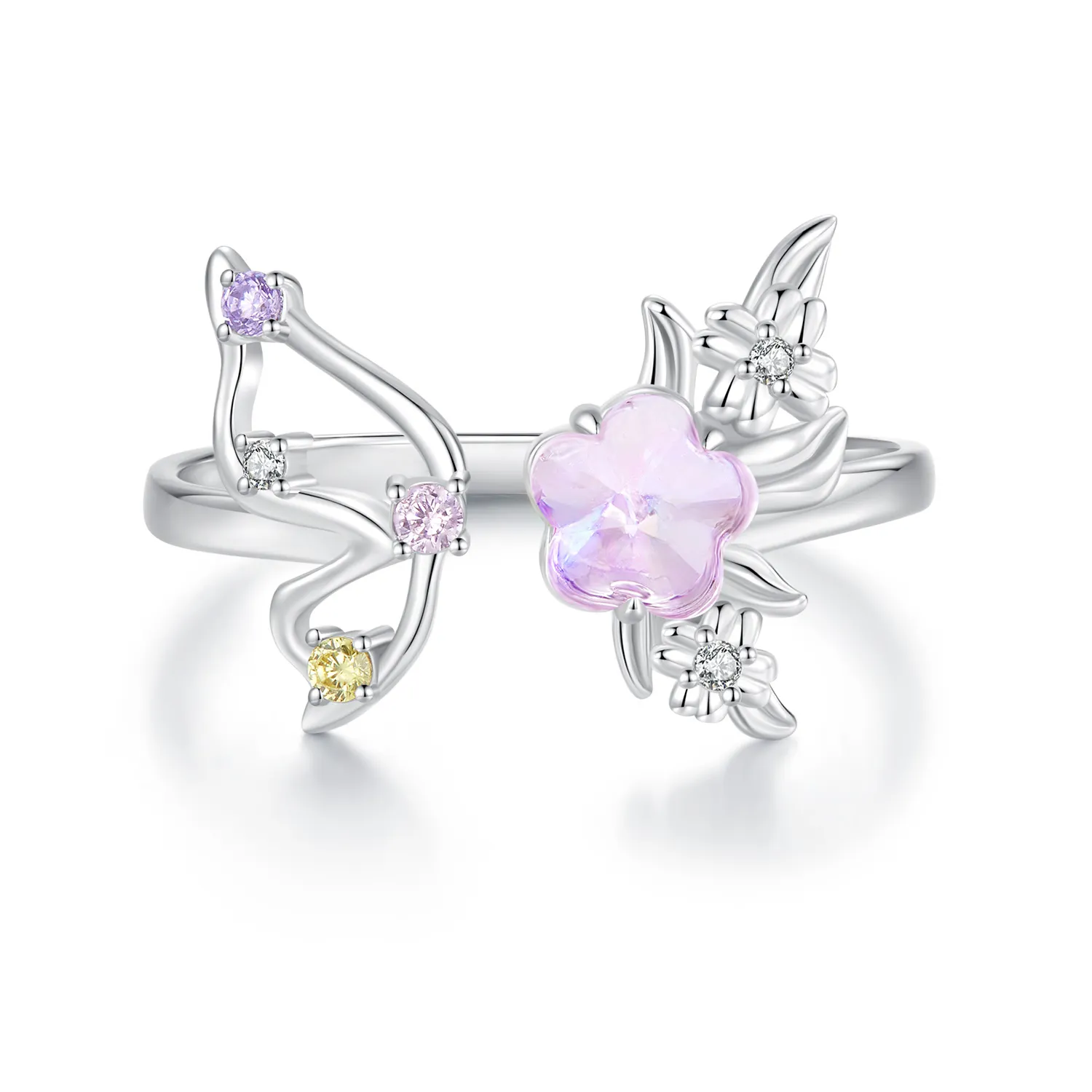 pandora style pink butterfly ring scr1011e