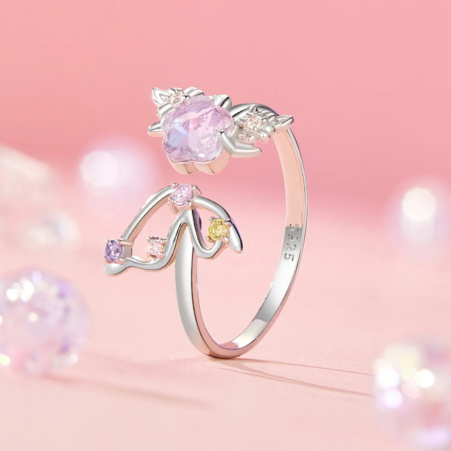 PANDORA Style Pink Butterfly Ring - SCR1011-E