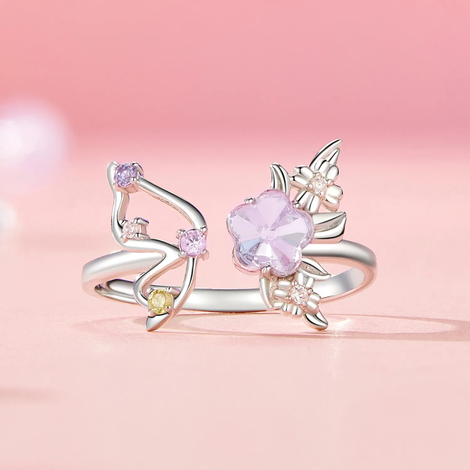 PANDORA Style Pink Butterfly Ring - SCR1011-E