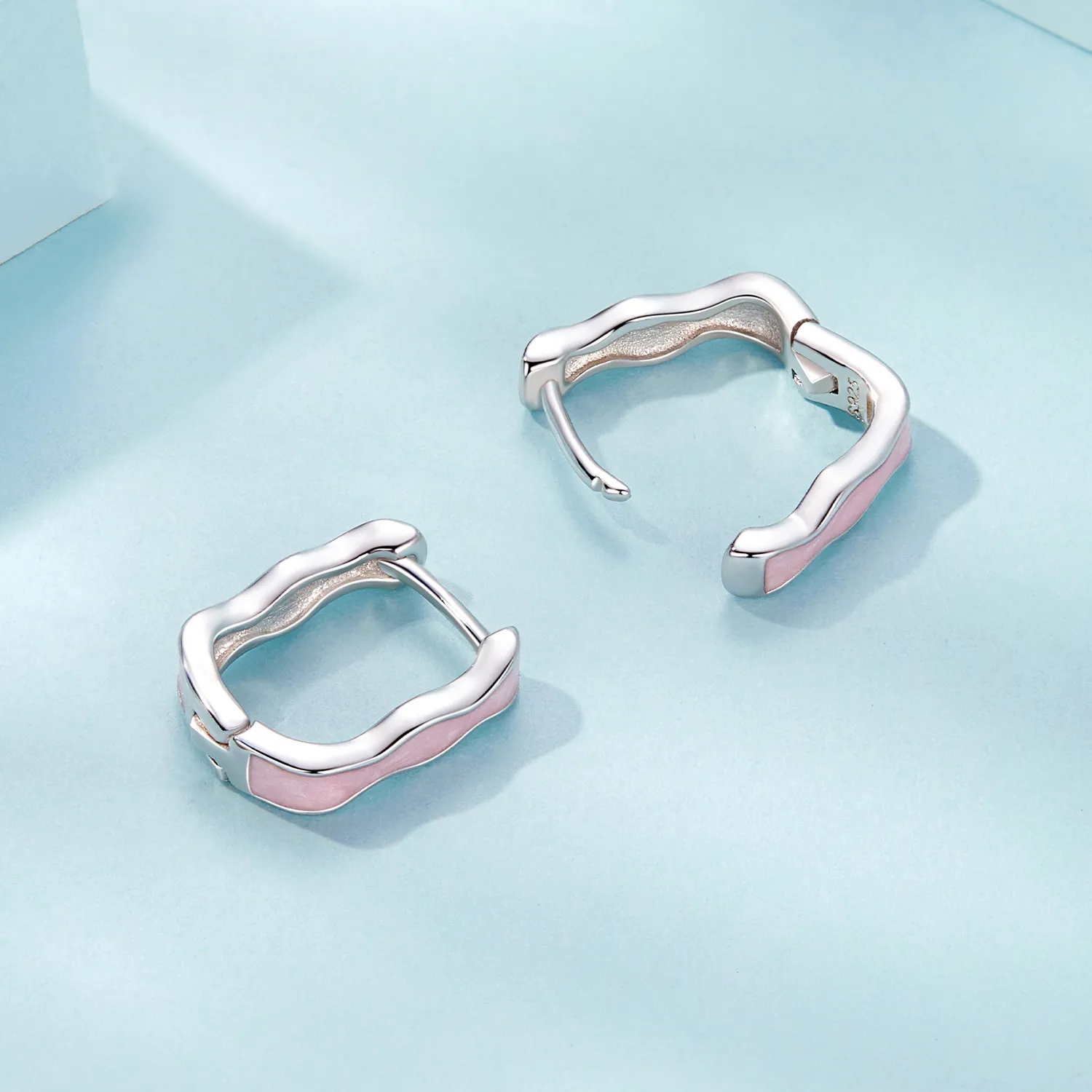 PANDORA Style Pink Square Earrings - SCE1709