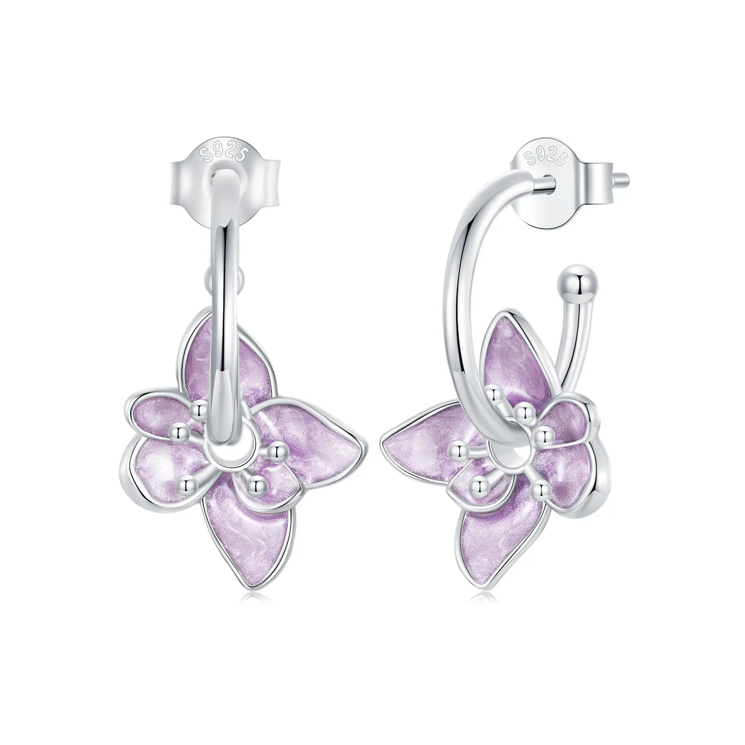 PANDORA Style Purple Flower Earrings - BSE976