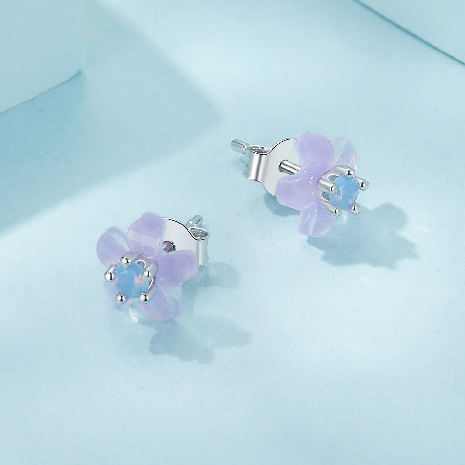 PANDORA Style Purple Flower Earrings - SCE1733