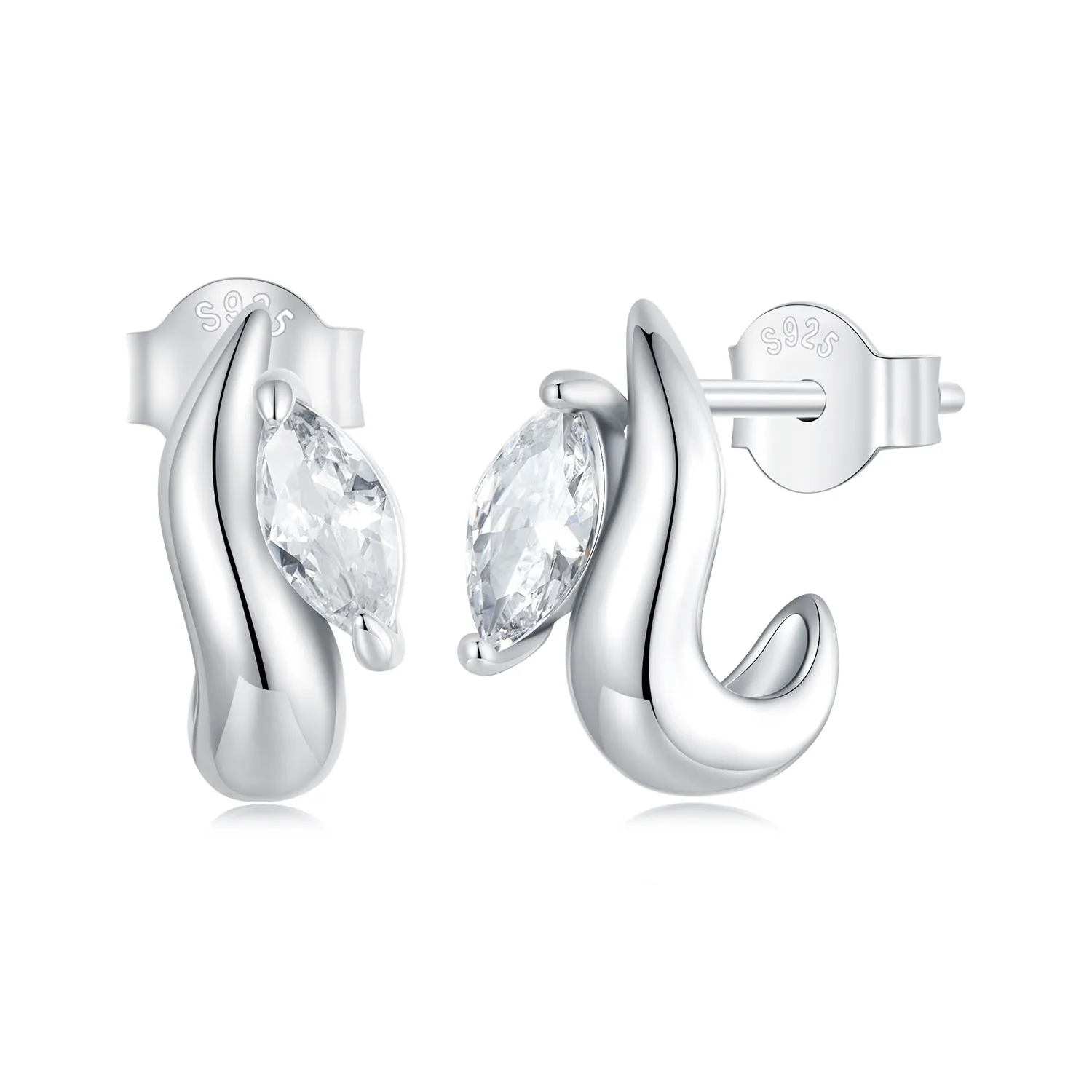 pandora style simple marquise stud earrings bse971