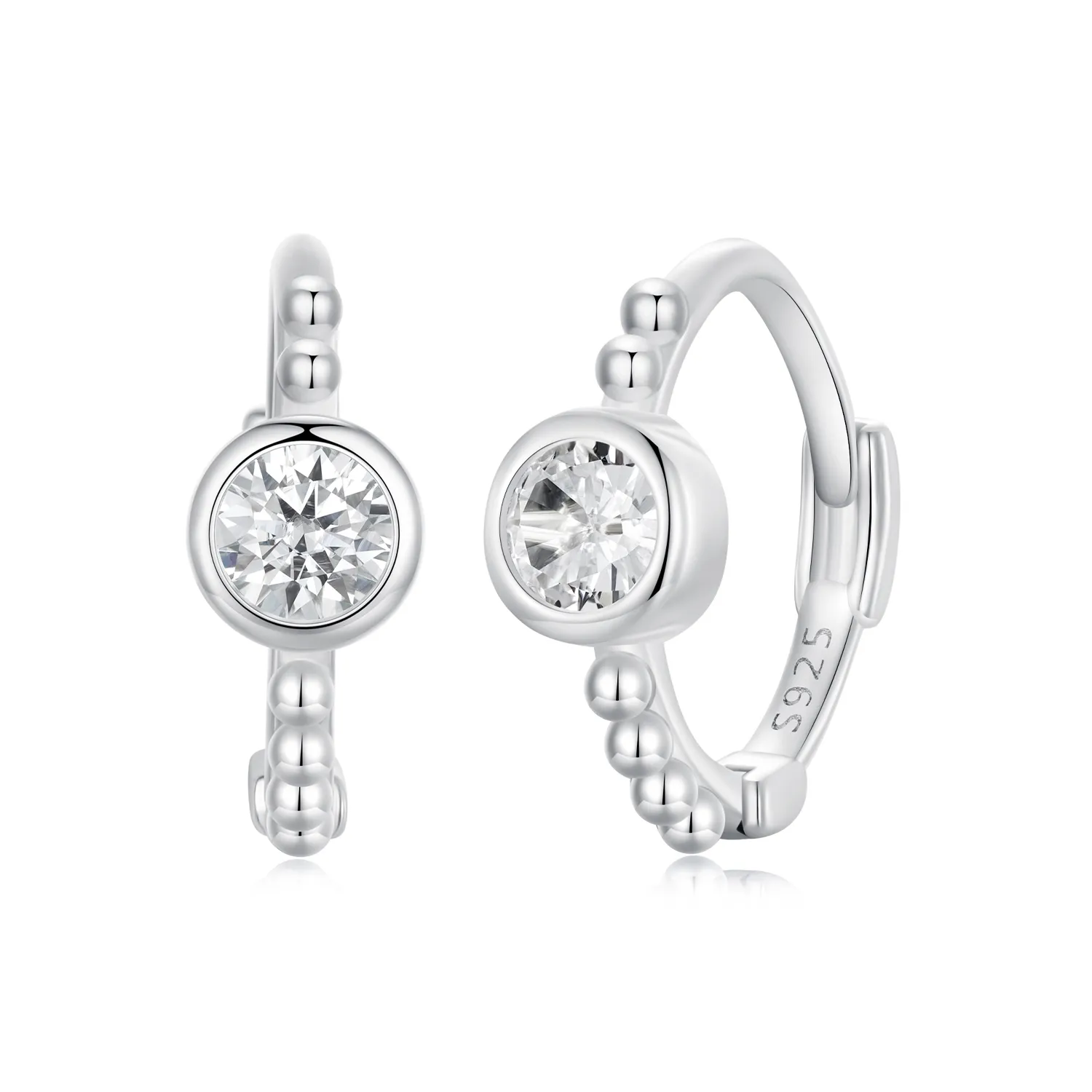 PANDORA Style Simple Sterling Silver Bead Earrings - SCE1731