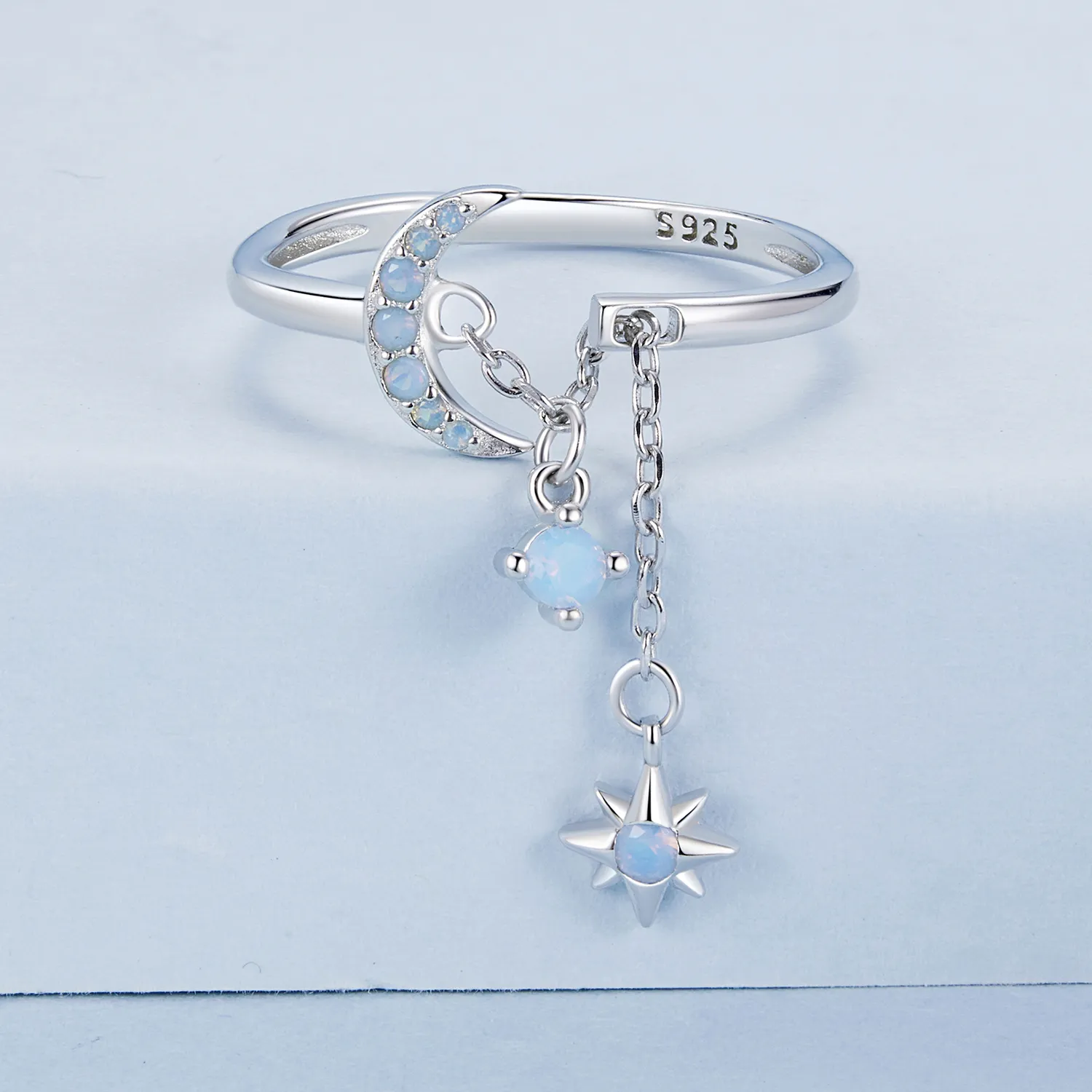 PANDORA Style Star And Moon Chain Ring - BSR548-E