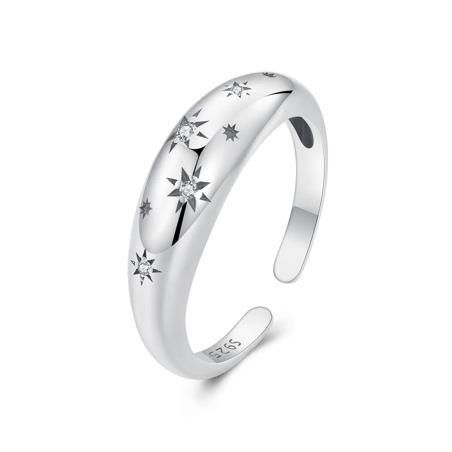 pandora style star open ring bsr547e