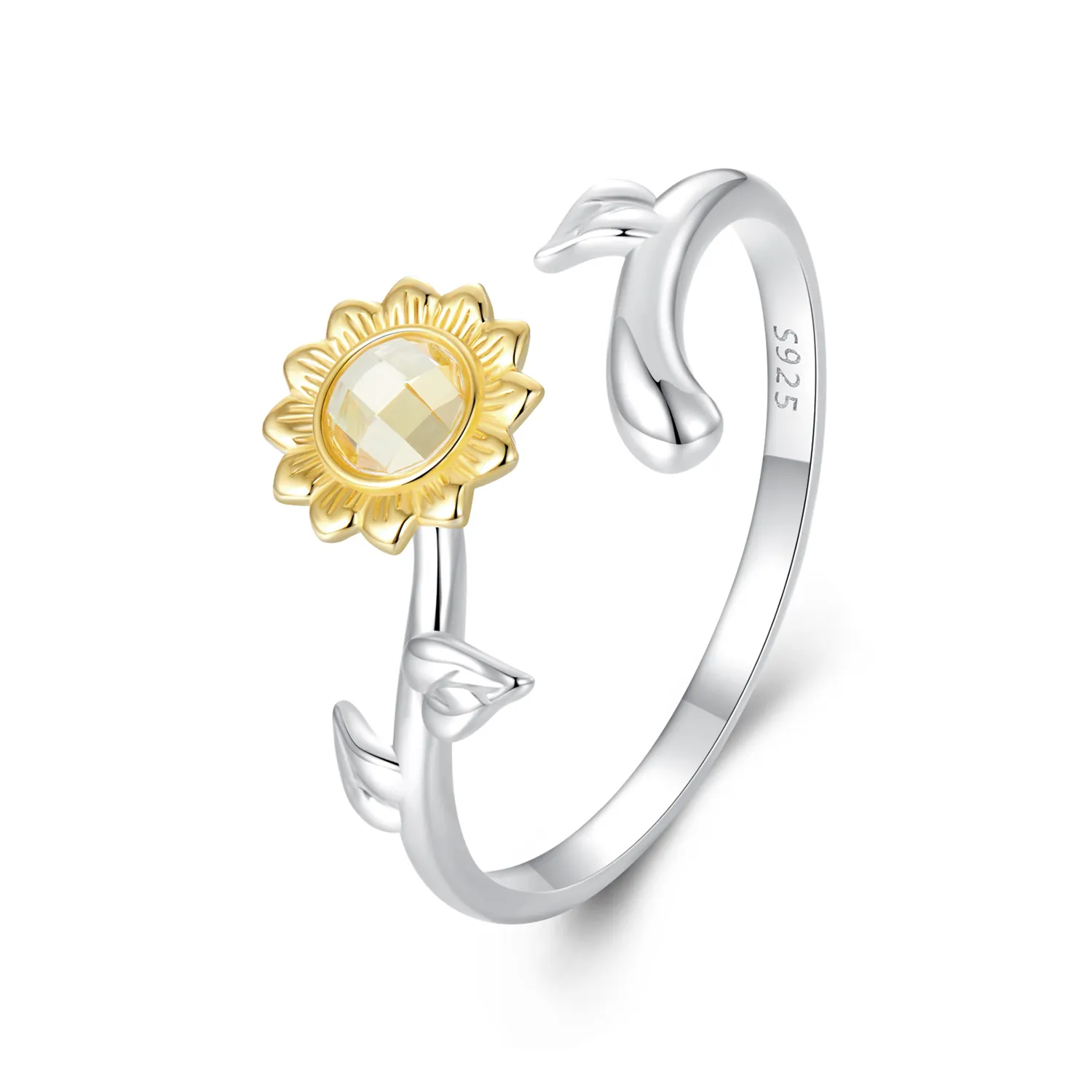 pandora style sunflower ring bsr549e