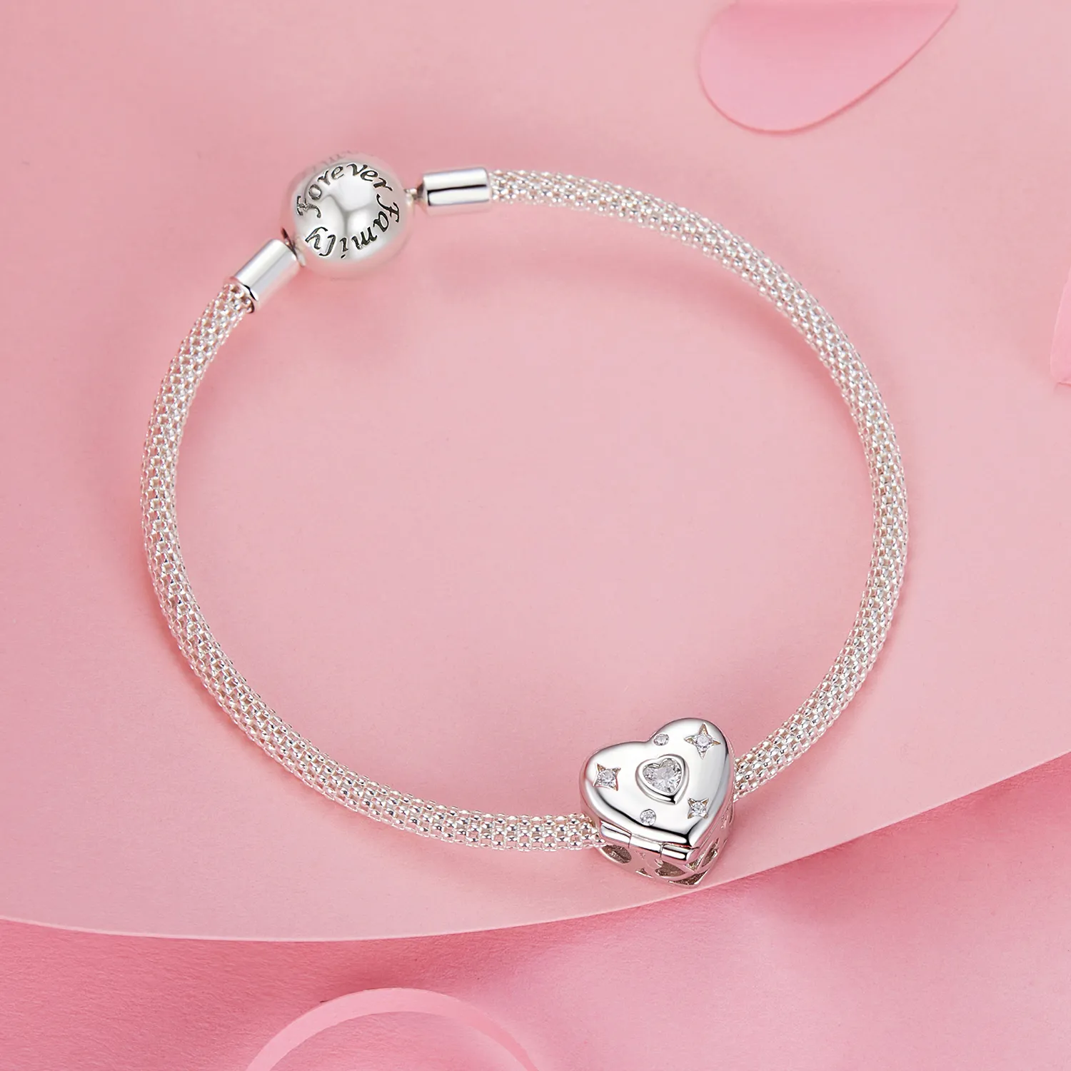 PANDORA Style Valentine's Day Open And Close Heart Beads - BSC973