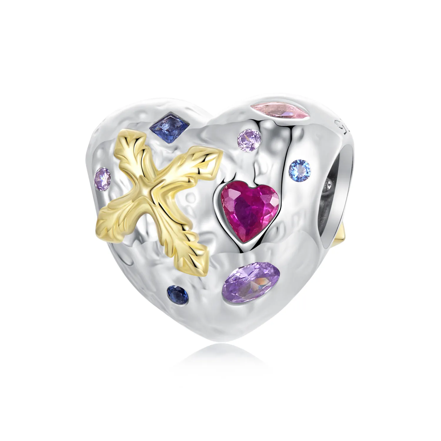 PANDORA Style Vintage Cross Heart Charm - BSC1006