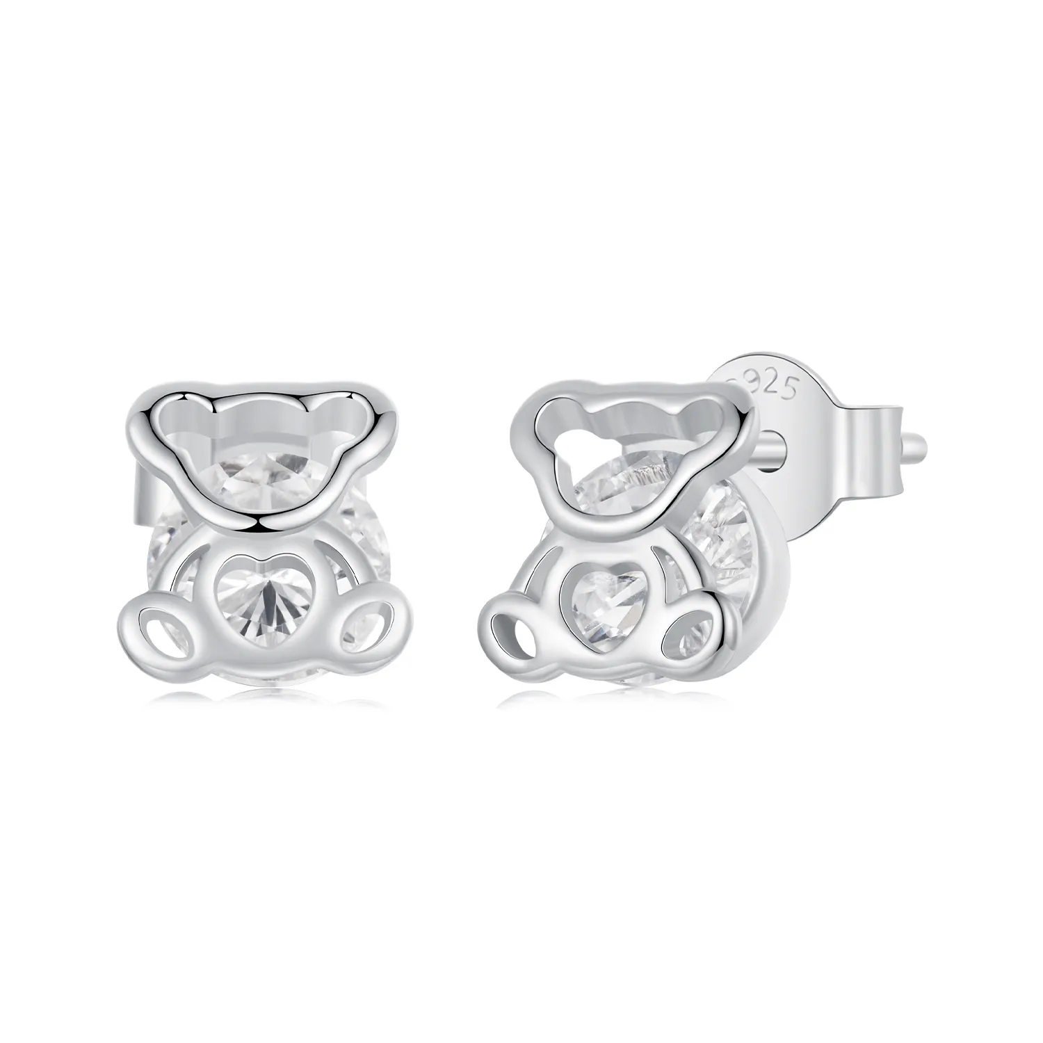 pandora style bear earrings sce1764