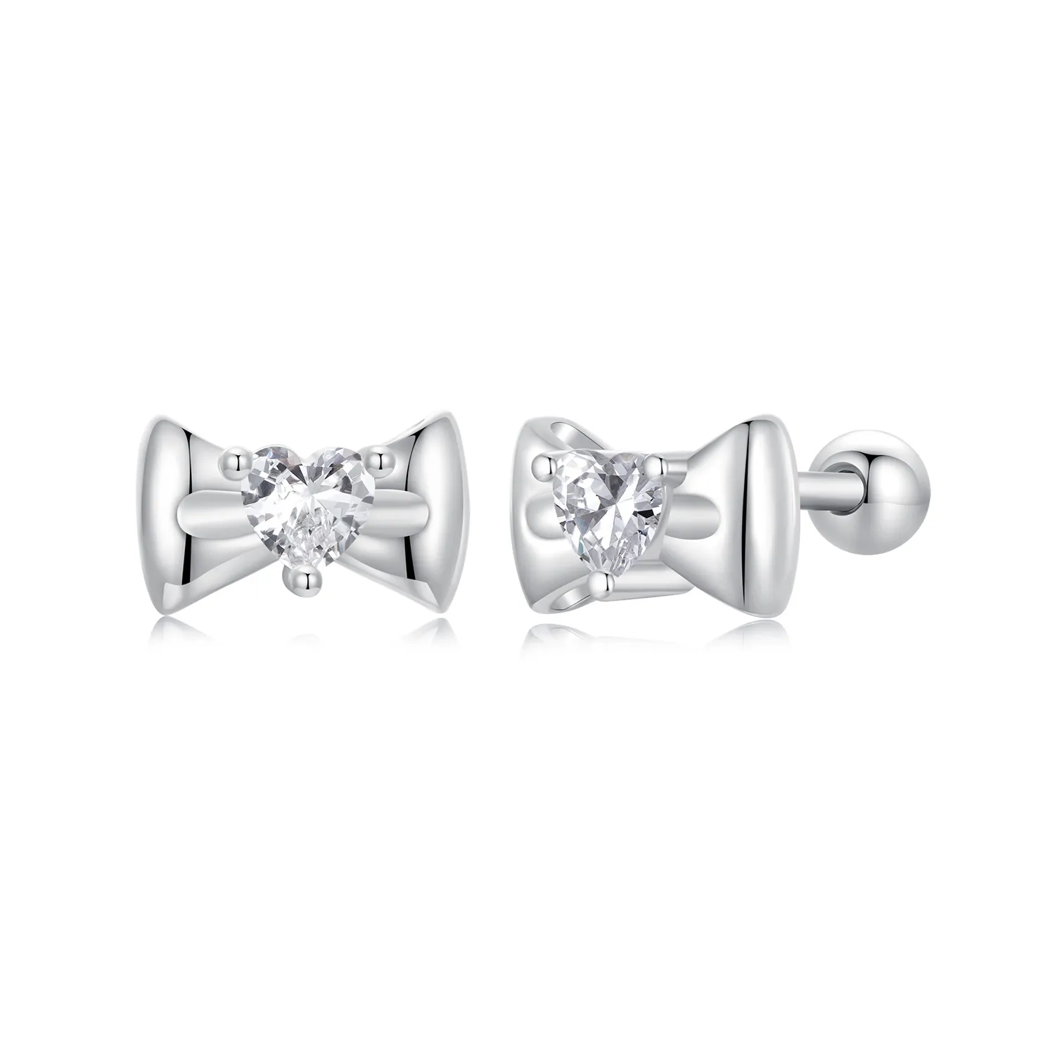 pandora style bow earrings sce1748