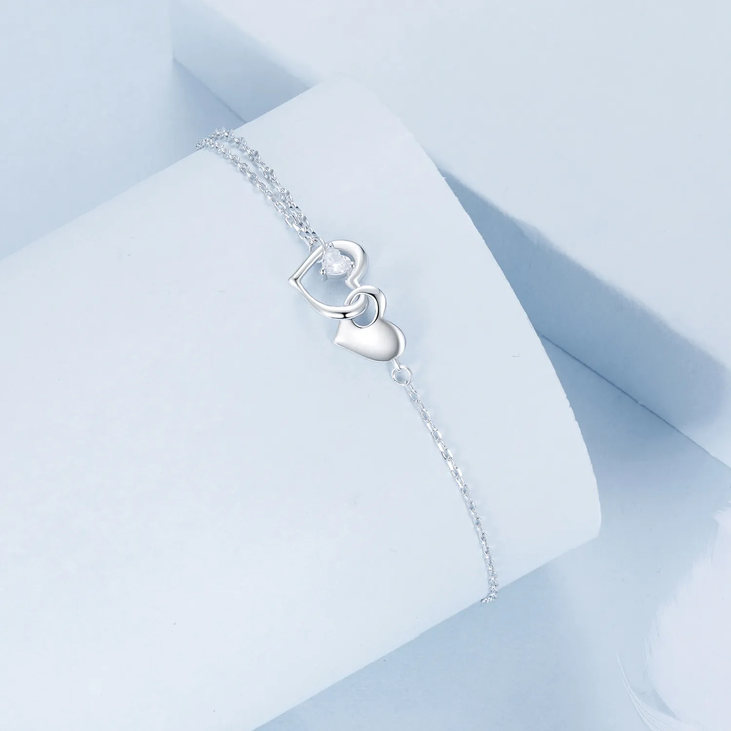 PANDORA Style Double Heart Bracelet - BSB178