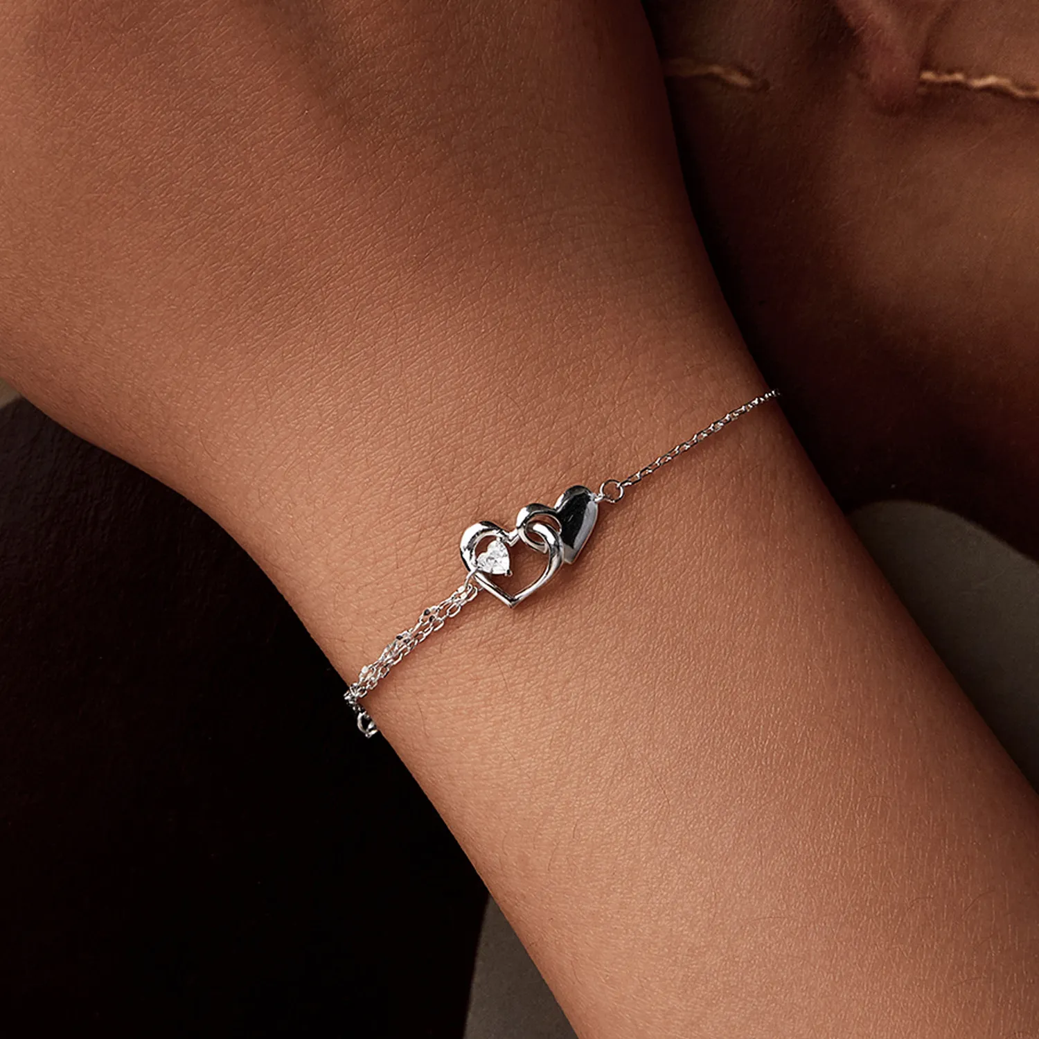 PANDORA Style Double Heart Bracelet - BSB178