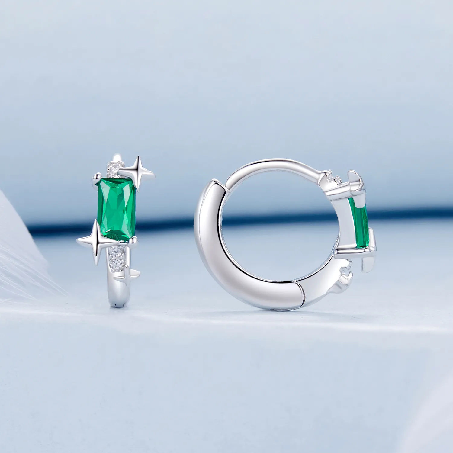 PANDORA Style Emerald Star Earrings - BSE1036