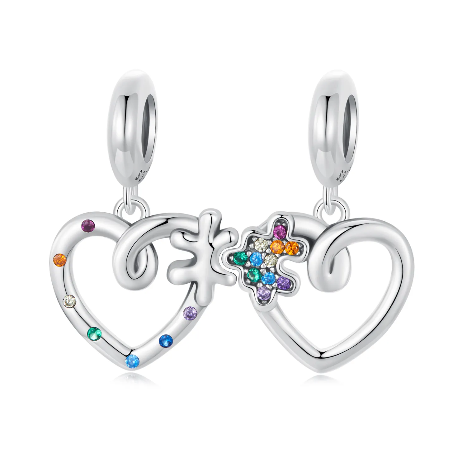 pandora style heart puzzle pendant scc2774