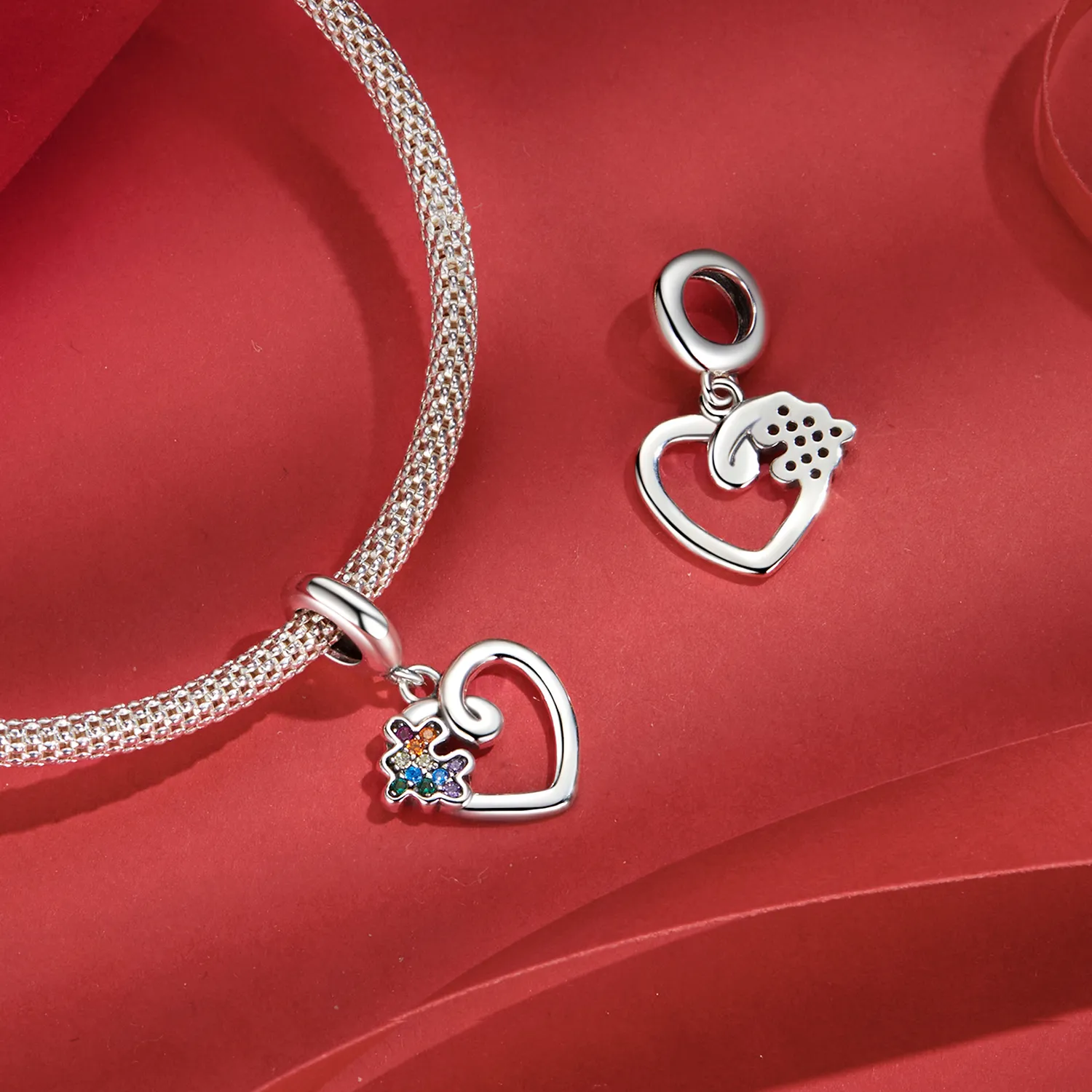 PANDORA Style Heart puzzle pendant - SCC2774