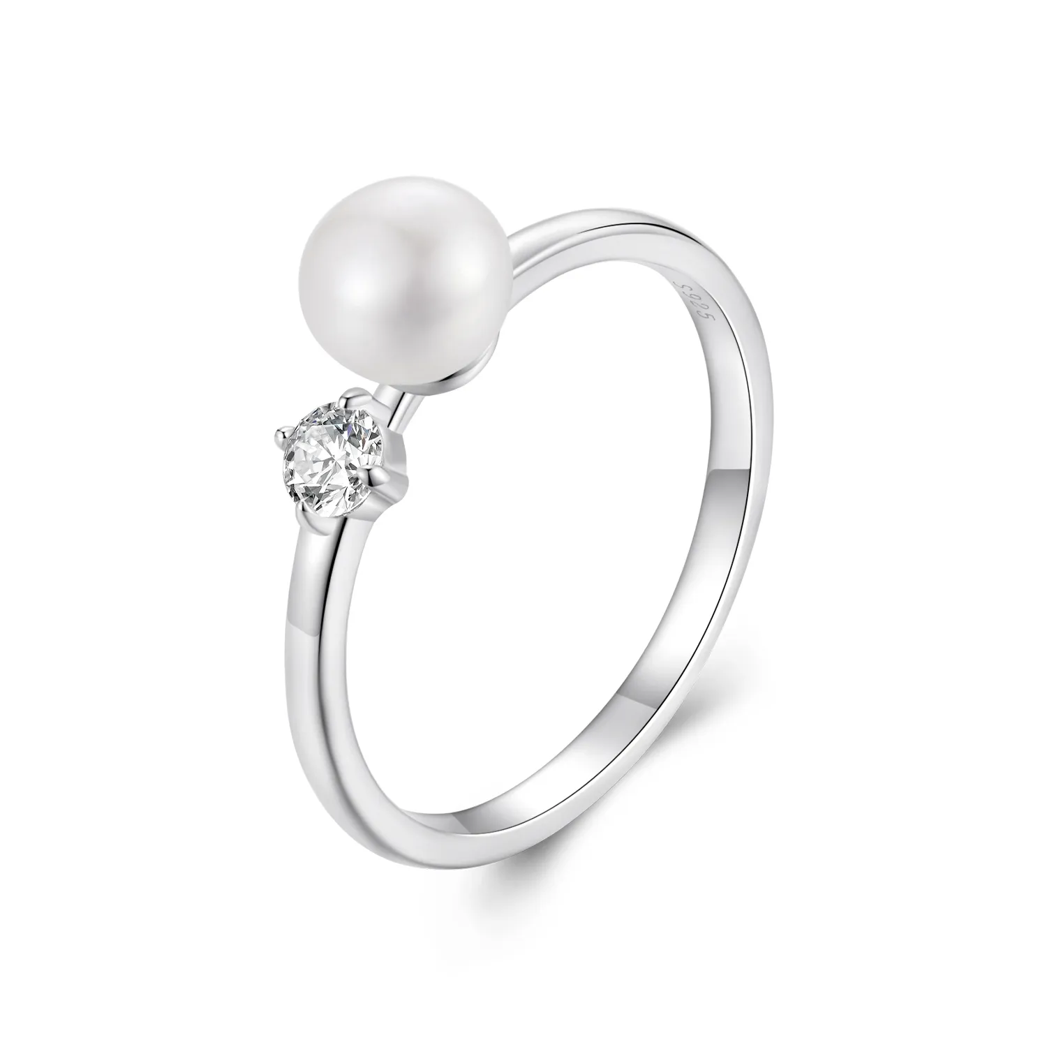 PANDORA Style Natural pearl moissanite ring (with one certificate) - MSR053