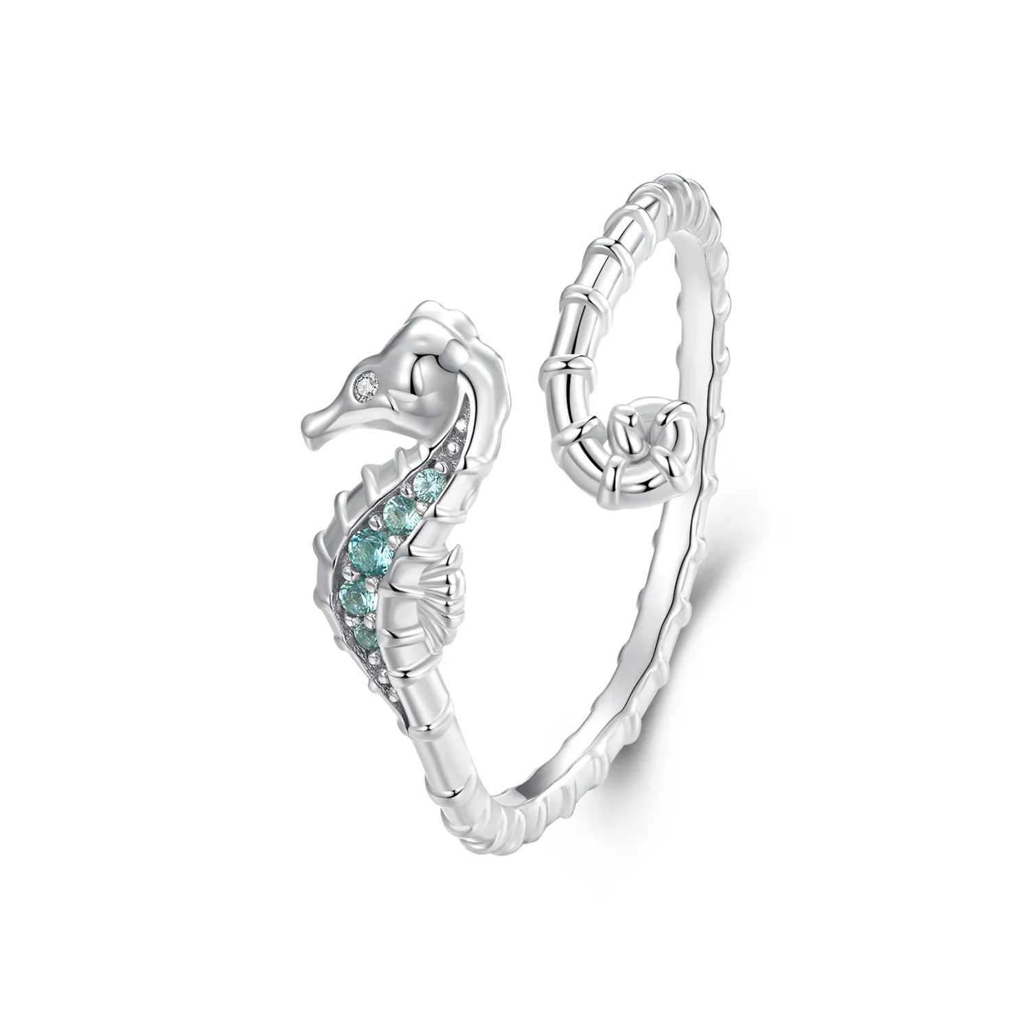 pandora style seahorse open ring bsr559e