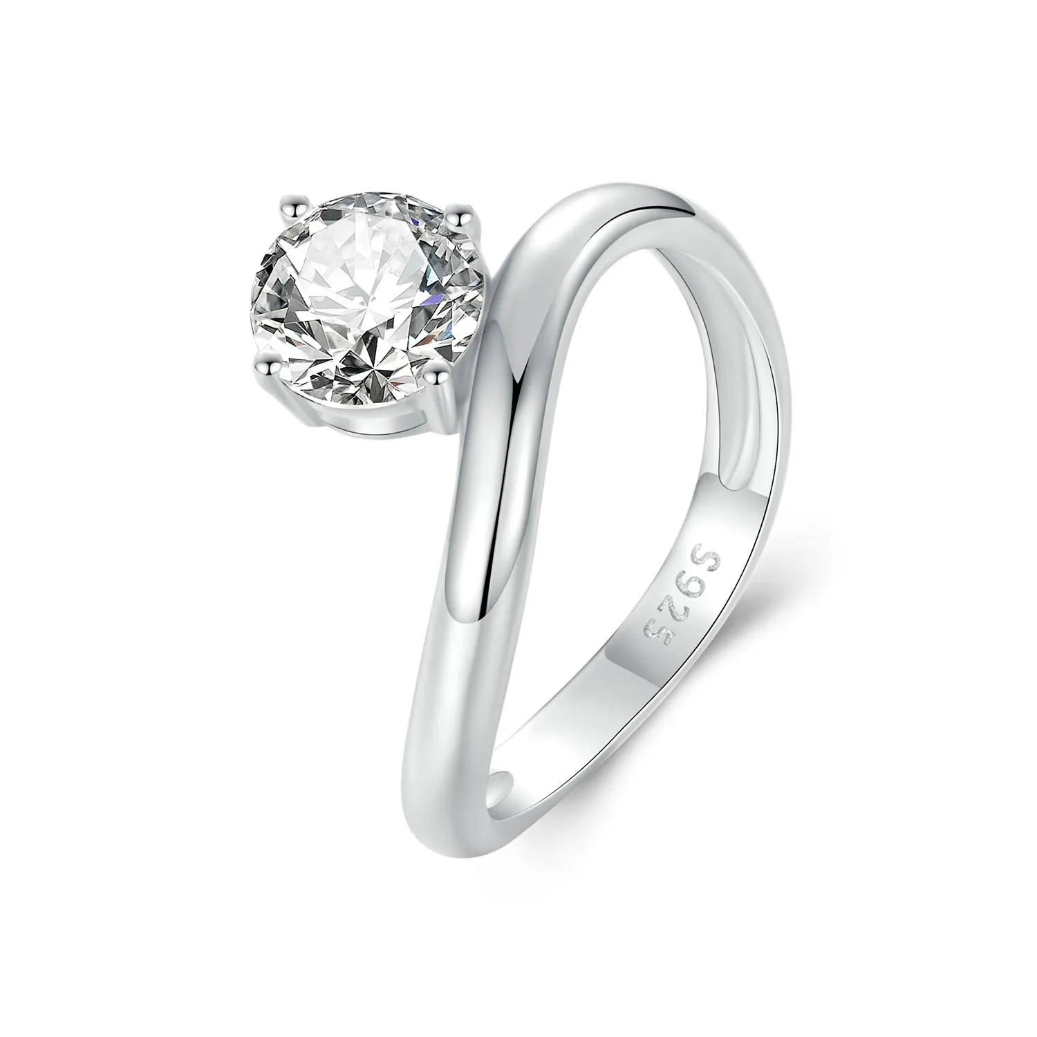 pandora style simple 1ct moissanite ring with one certificate msr050