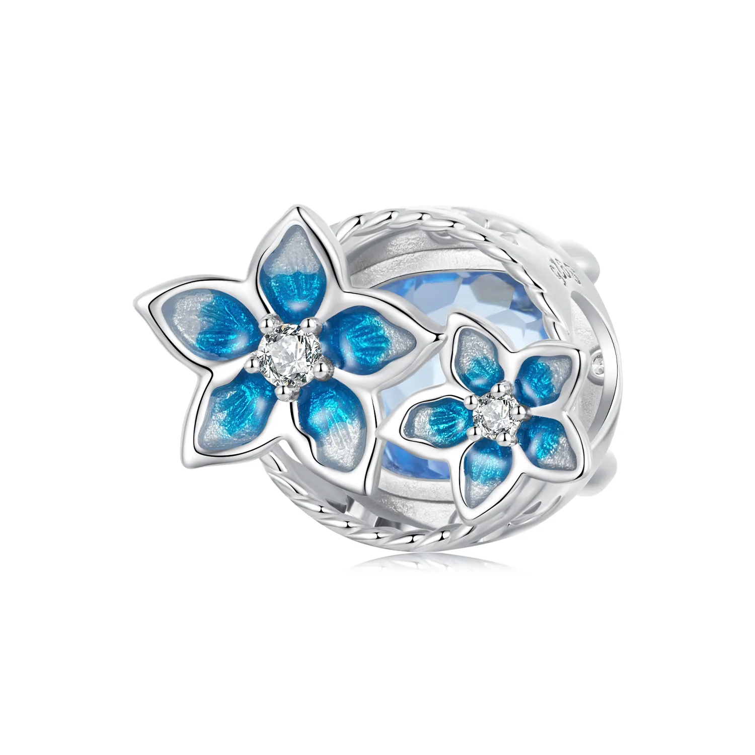 pandora style small delphinium flower charm bsc1029