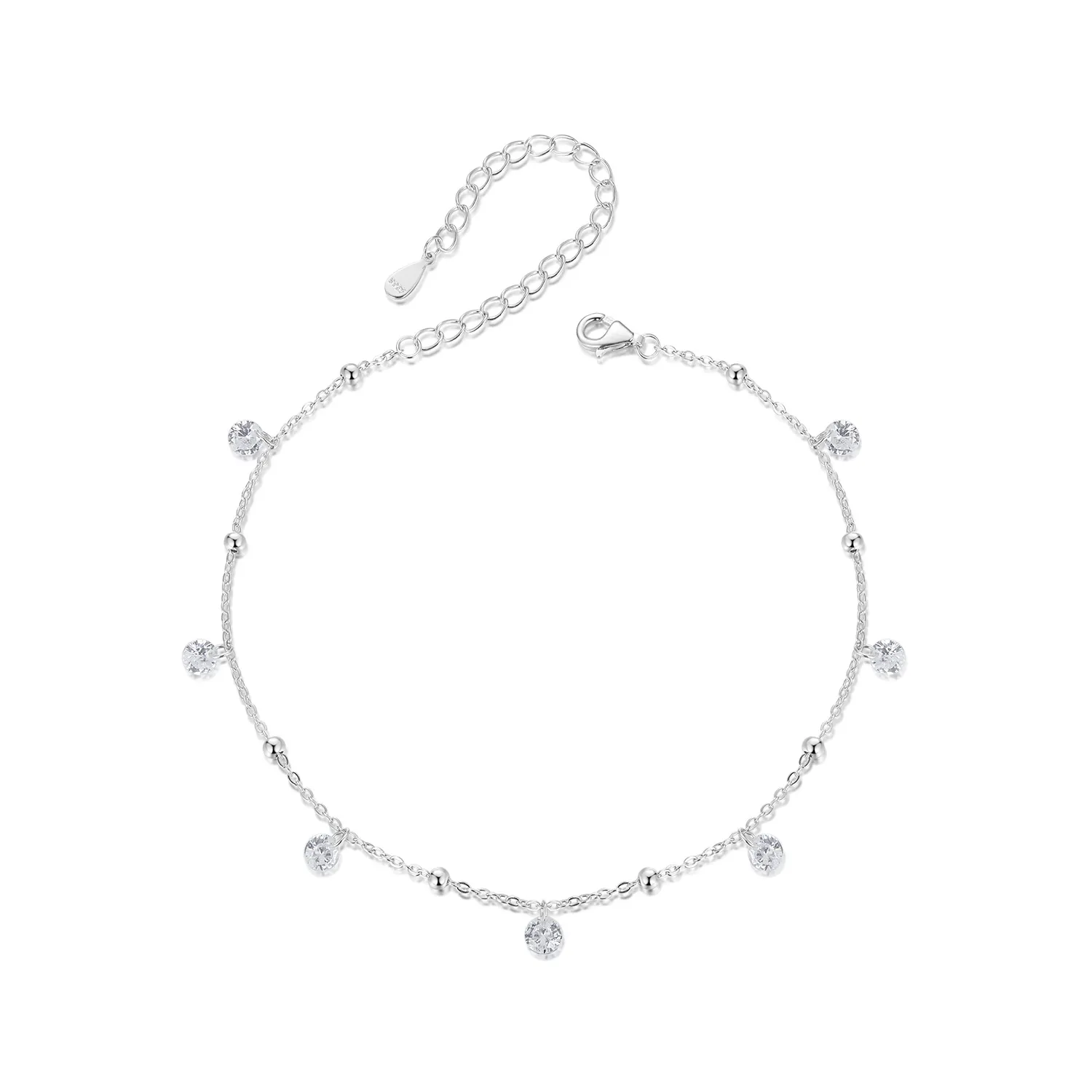 pandora style smart and glittery anklet sct025