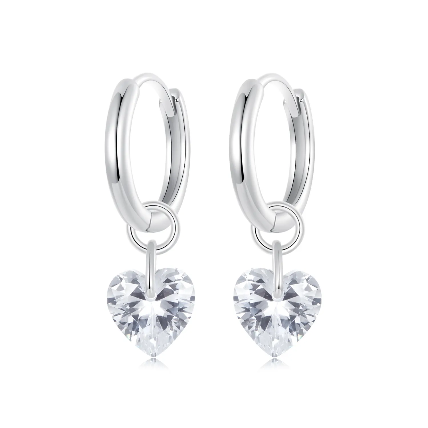 pandora style smart heart earrings sce1753