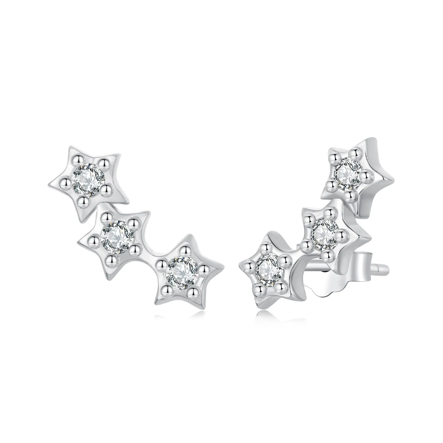 pandora style star earrings sce1740