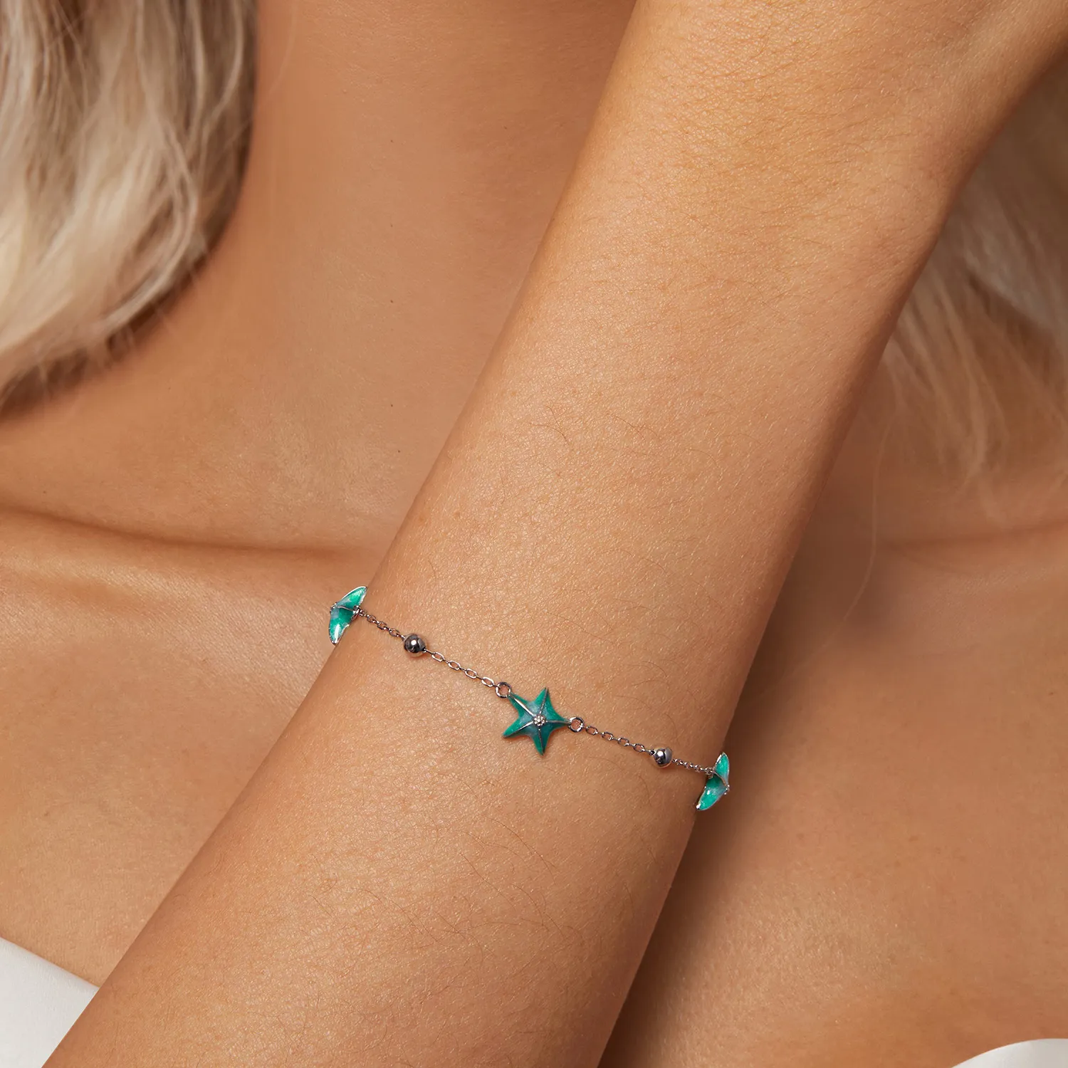 PANDORA Style Starfish Teal Bracelet - SCB276