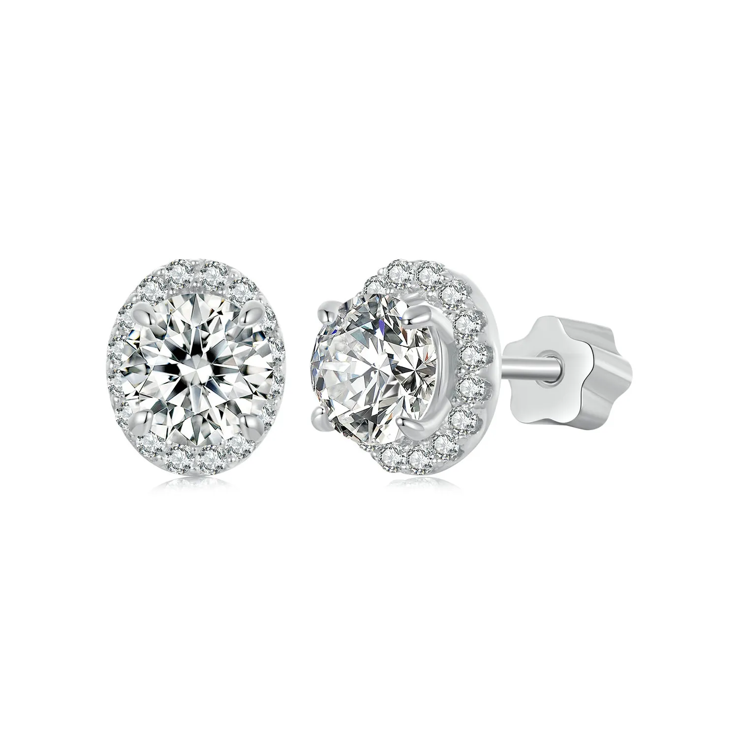 PANDORA Style Starry Moissanite 0.5ct earrings (two certificates) - MSE054