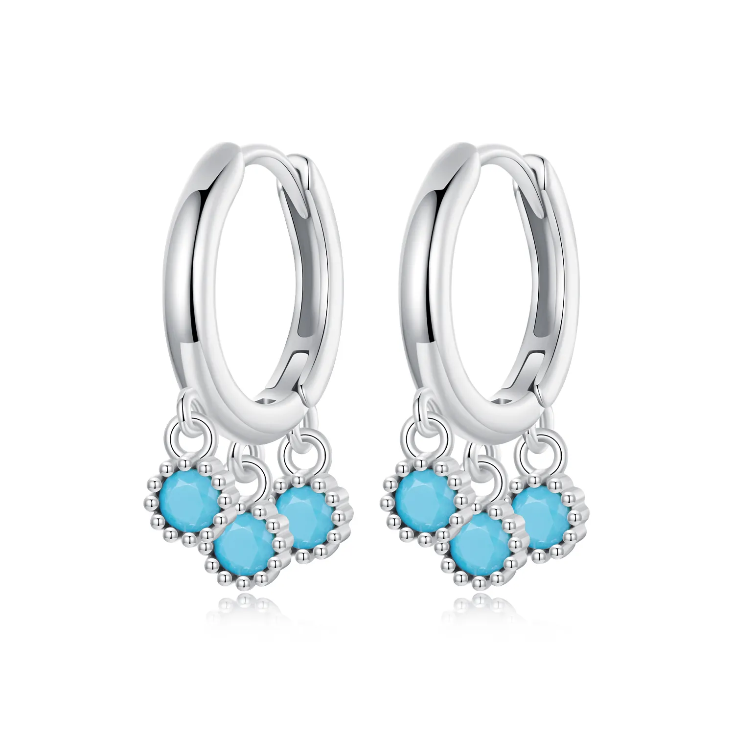 pandora style turquoise earrings bse1019