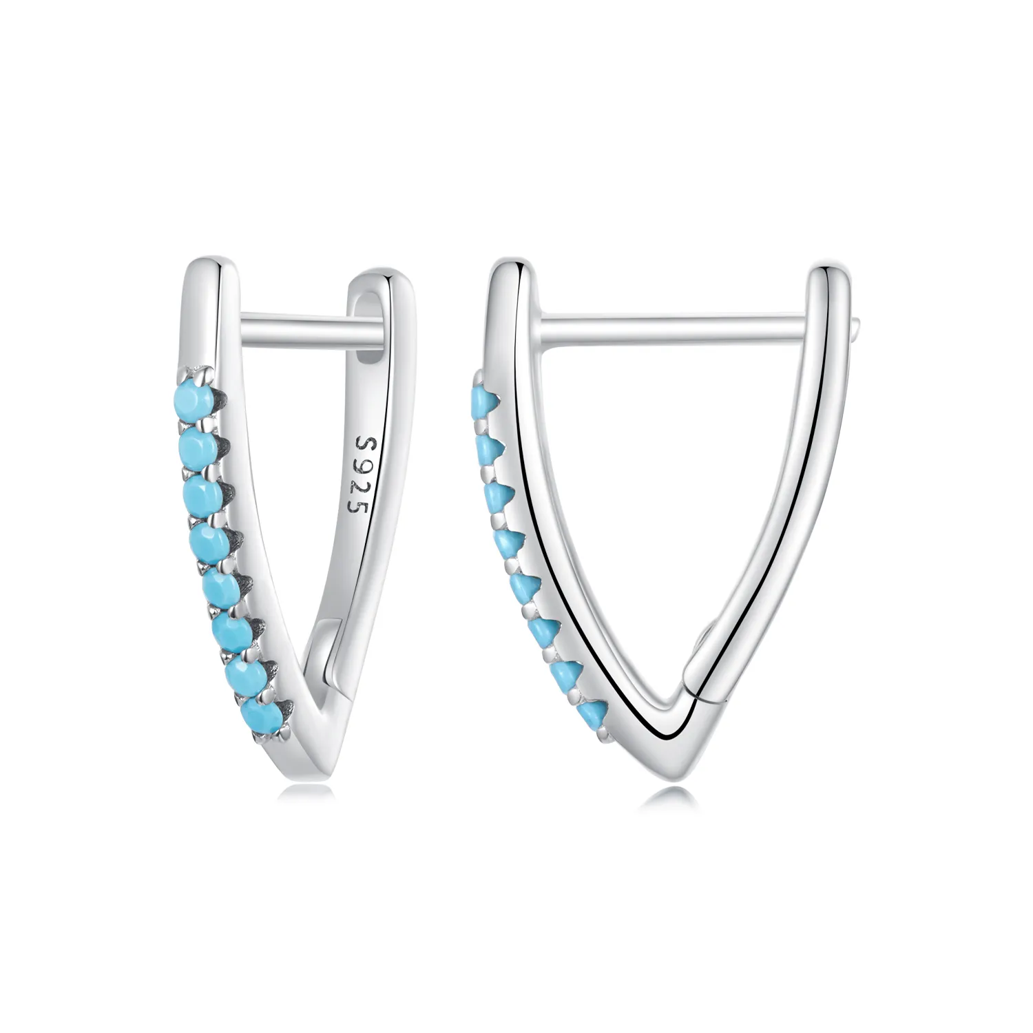 PANDORA Style V-shaped turquoise earrings - BSE1020