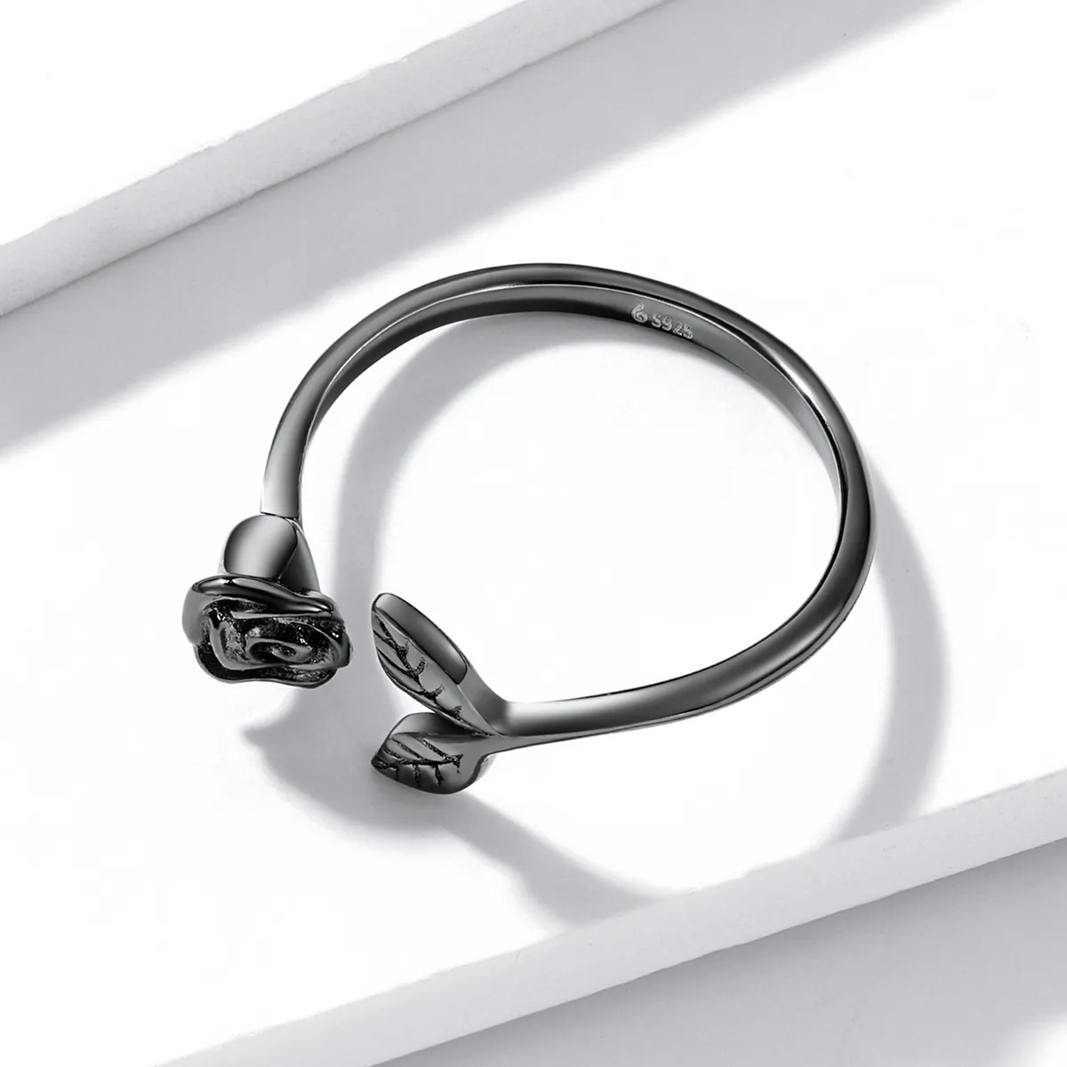 PANDORA Style Black Rose Open Ring - BSR239