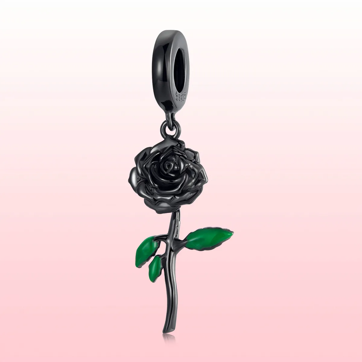 PANDORA Style Black Rose Pendant - BSC584