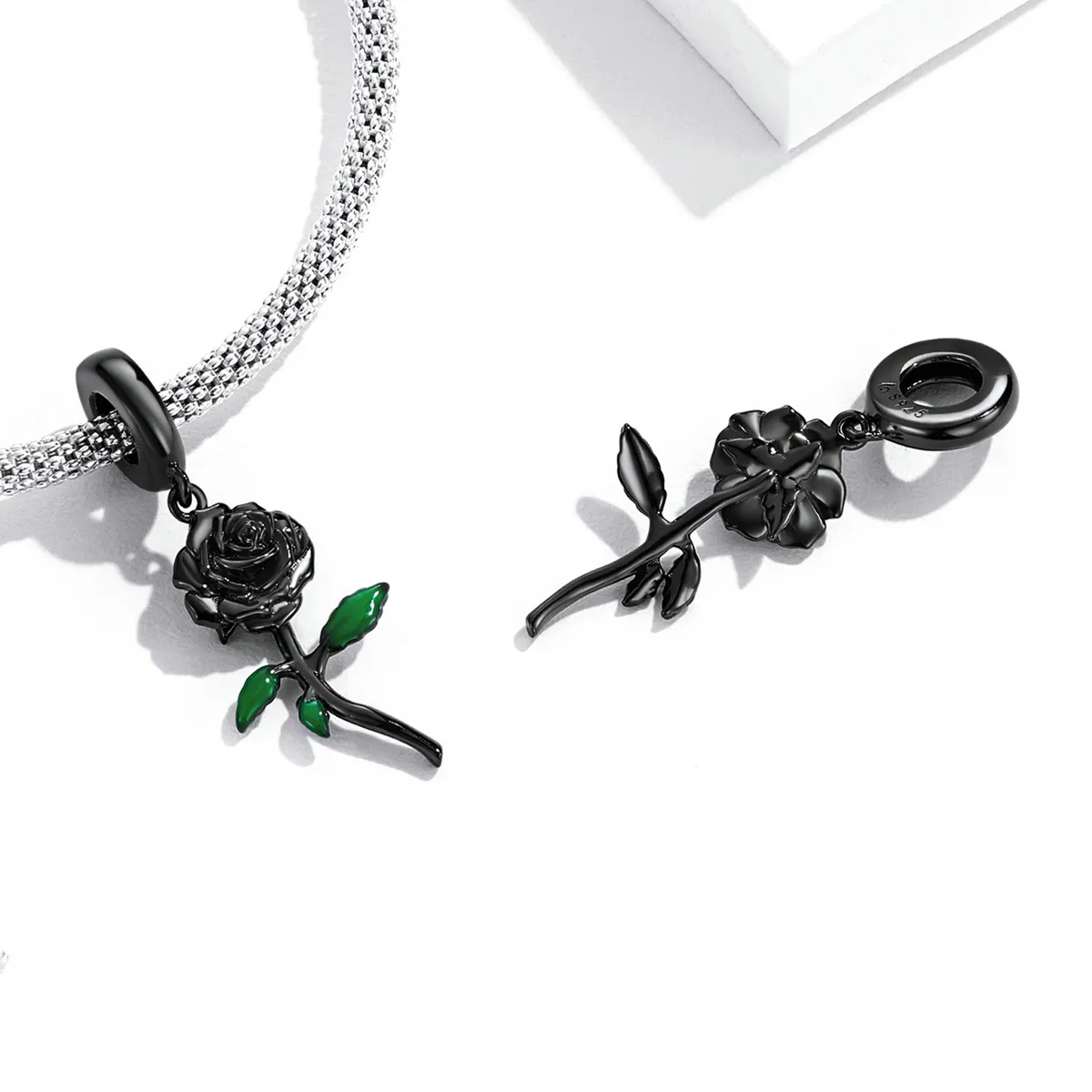 PANDORA Style Black Rose Pendant - BSC584