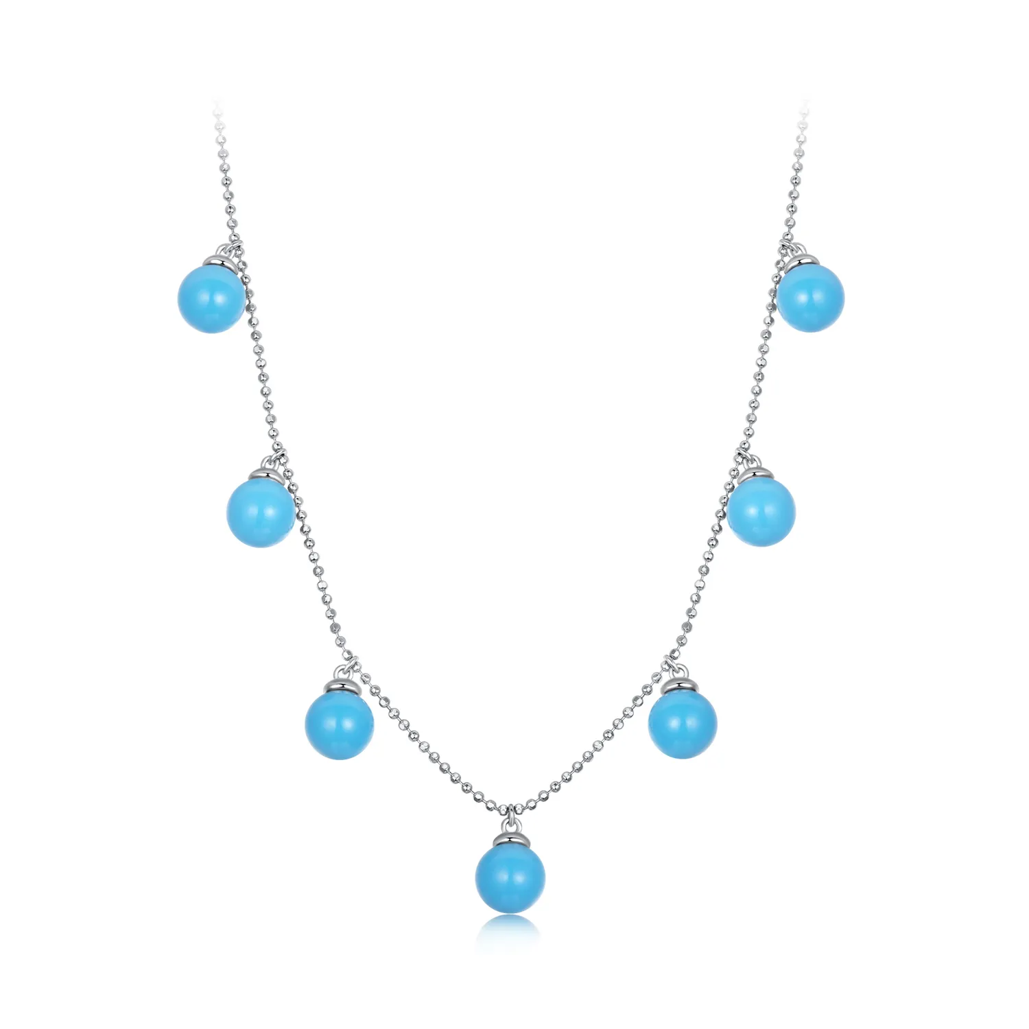 PANDORA Style Blue turquoise clavicle necklace - BSN405